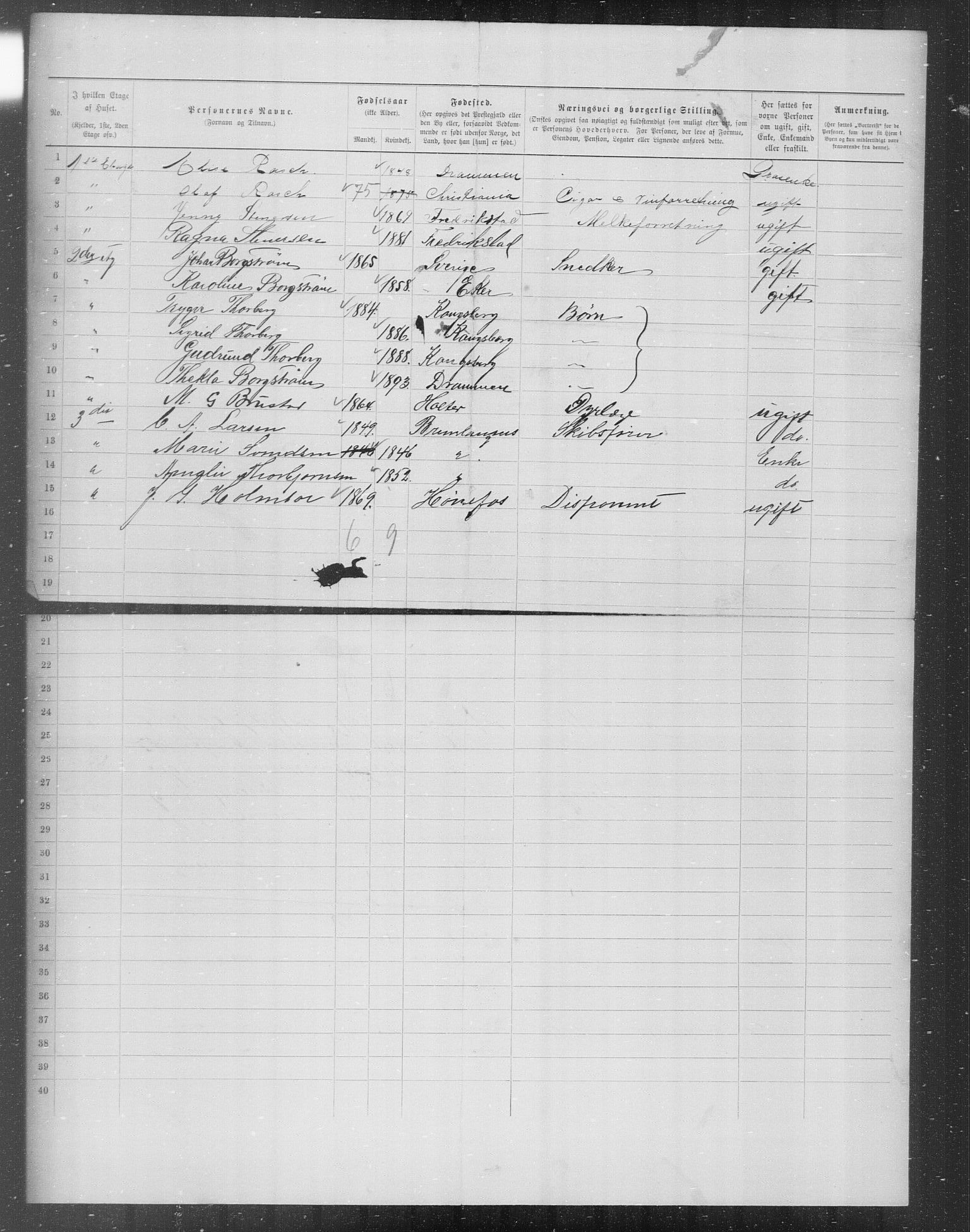 OBA, Municipal Census 1899 for Kristiania, 1899, p. 7068