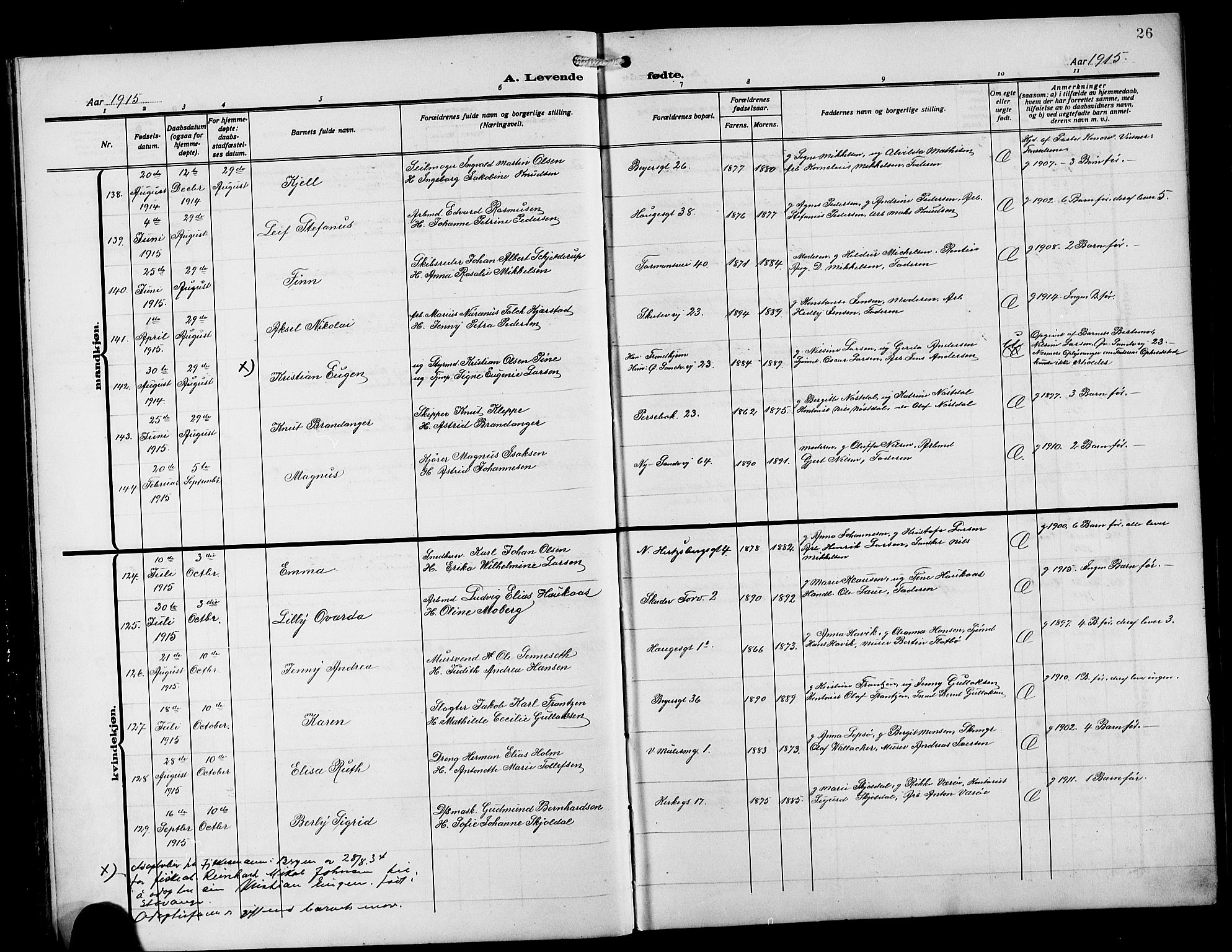 Sandviken Sokneprestembete, AV/SAB-A-77601/H/Hb/L0005: Parish register (copy) no. B 2, 1914-1925, p. 26