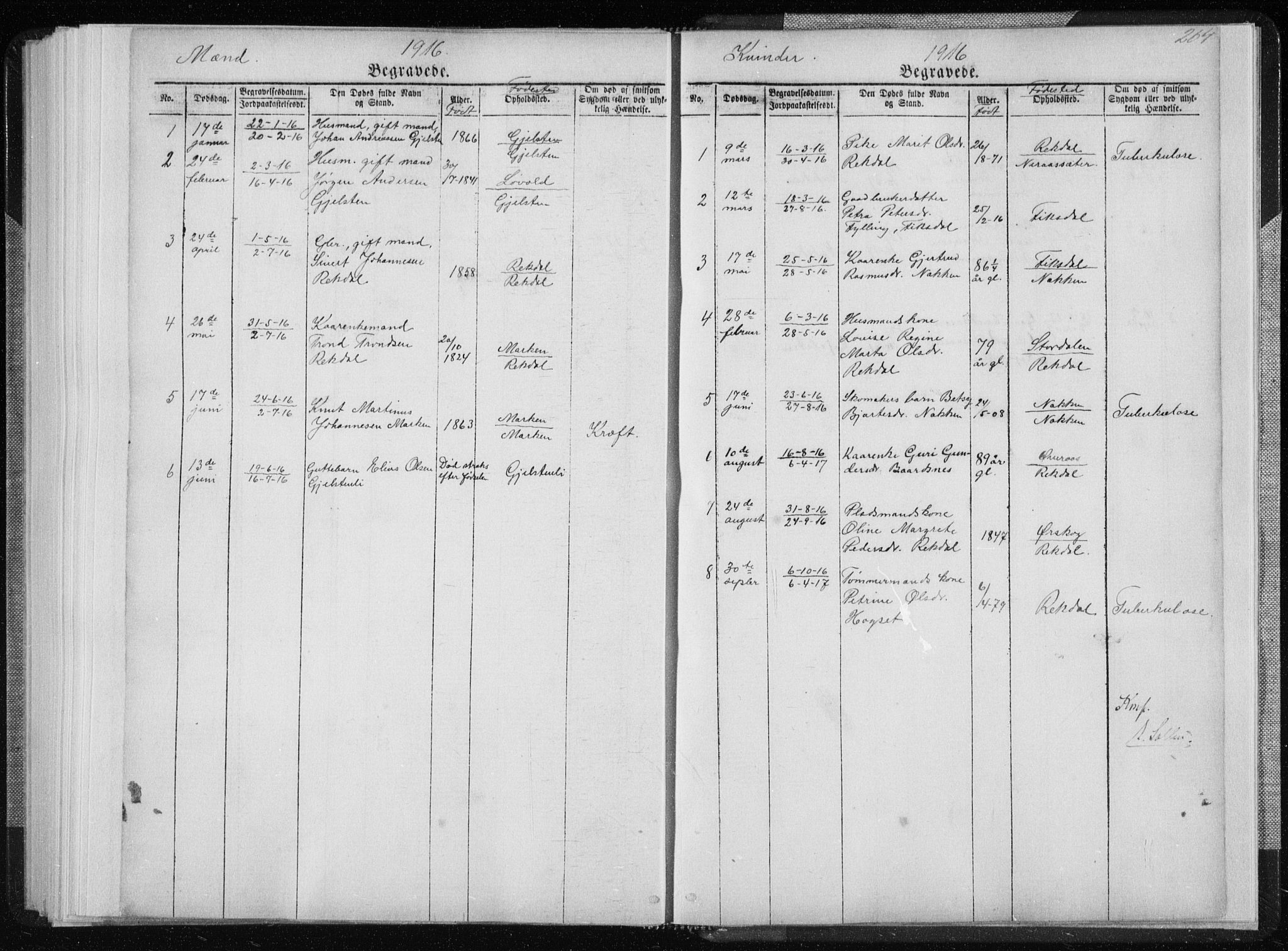 Ministerialprotokoller, klokkerbøker og fødselsregistre - Møre og Romsdal, SAT/A-1454/540/L0541: Parish register (copy) no. 540C01, 1867-1920, p. 264