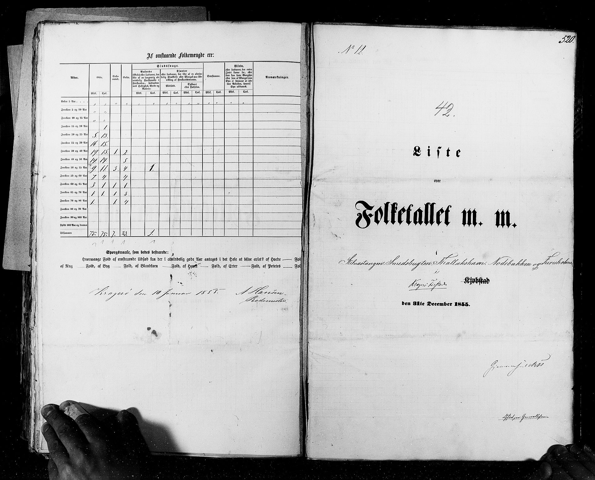 RA, Census 1855, vol. 7: Fredrikshald-Kragerø, 1855, p. 520