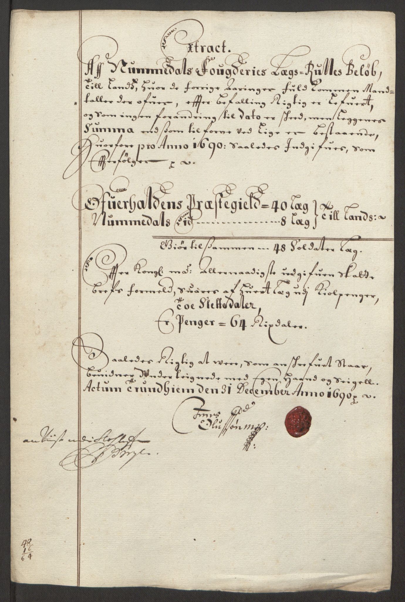 Rentekammeret inntil 1814, Reviderte regnskaper, Fogderegnskap, RA/EA-4092/R64/L4423: Fogderegnskap Namdal, 1690-1691, p. 37