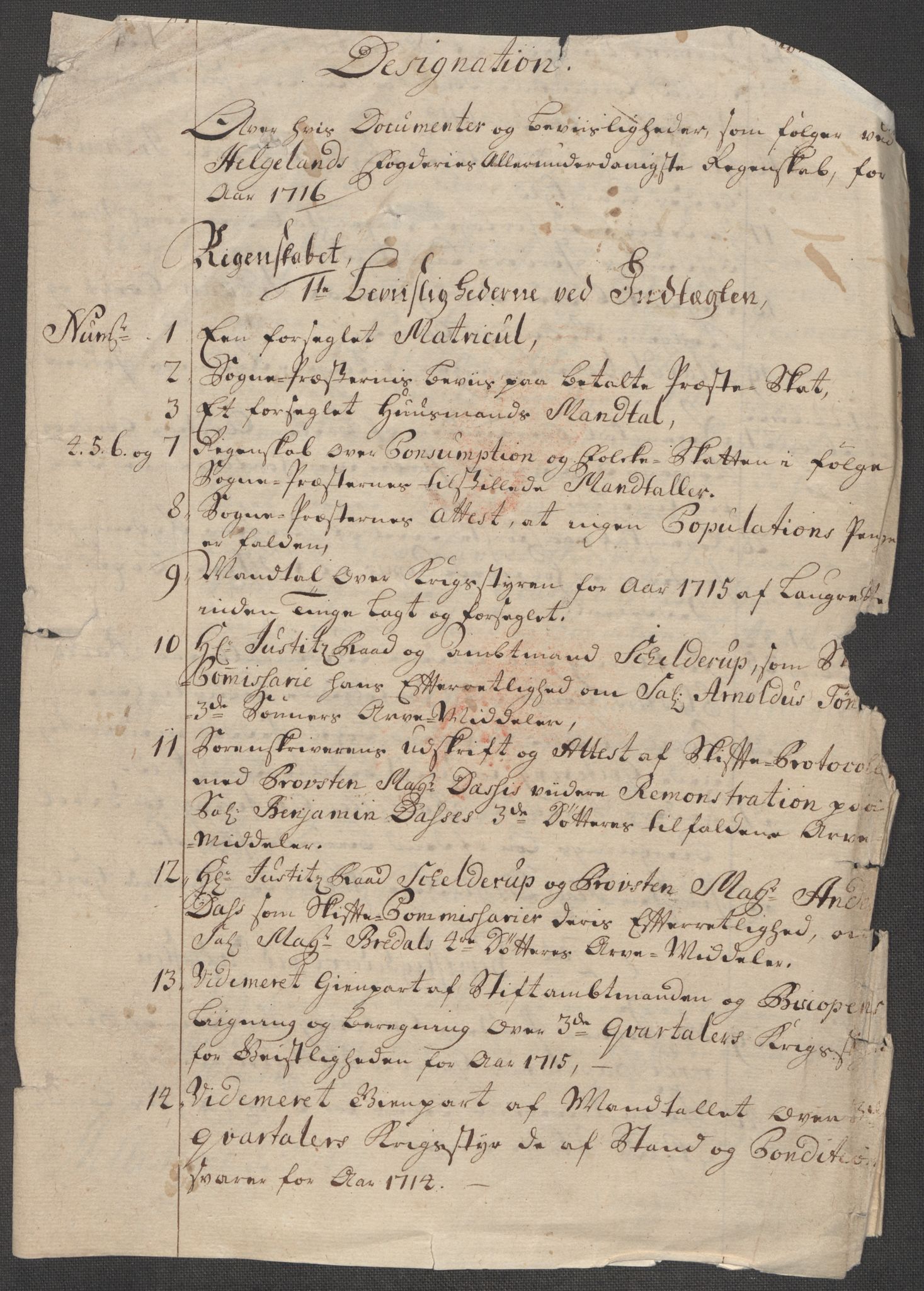 Rentekammeret inntil 1814, Reviderte regnskaper, Fogderegnskap, AV/RA-EA-4092/R65/L4514: Fogderegnskap Helgeland, 1716, p. 36