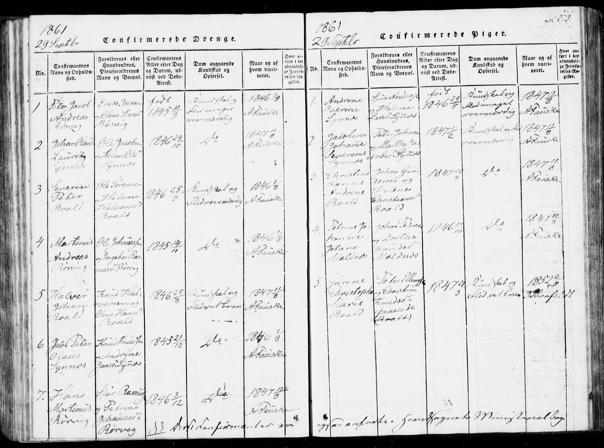 Ministerialprotokoller, klokkerbøker og fødselsregistre - Møre og Romsdal, AV/SAT-A-1454/537/L0517: Parish register (official) no. 537A01, 1818-1862, p. 273