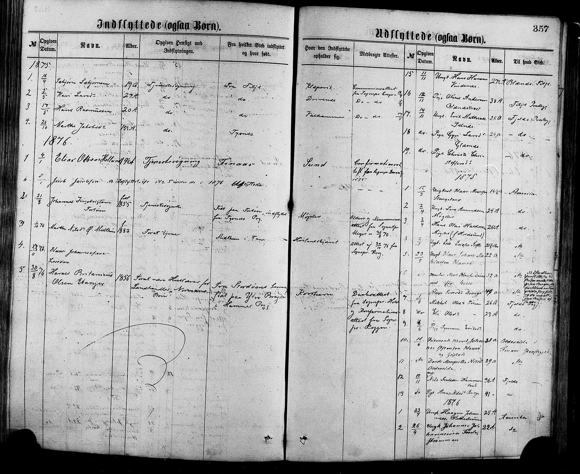 Sund sokneprestembete, SAB/A-99930: Parish register (official) no. A 15, 1867-1881, p. 357