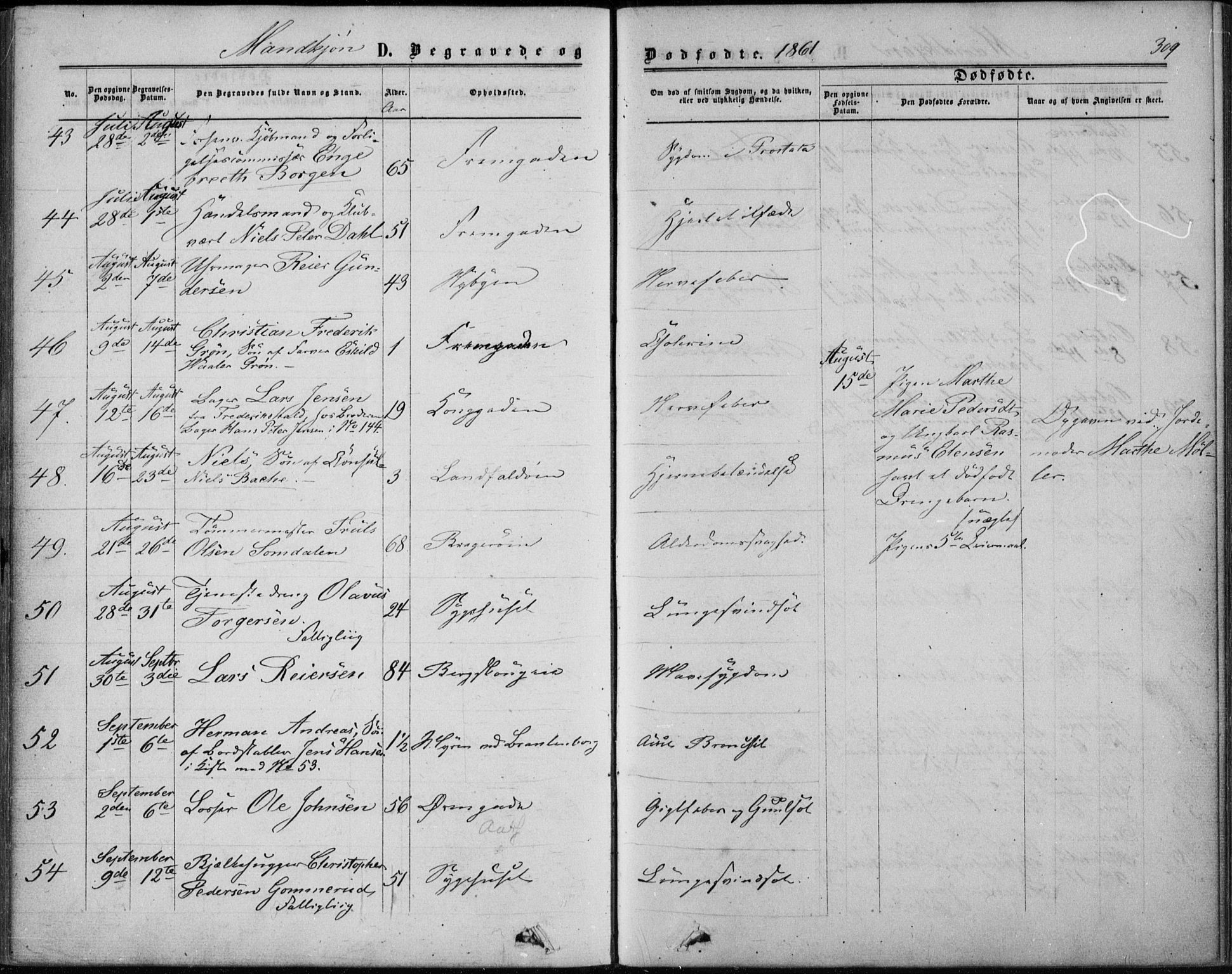 Bragernes kirkebøker, AV/SAKO-A-6/F/Fb/L0003: Parish register (official) no. II 3, 1860-1868, p. 309