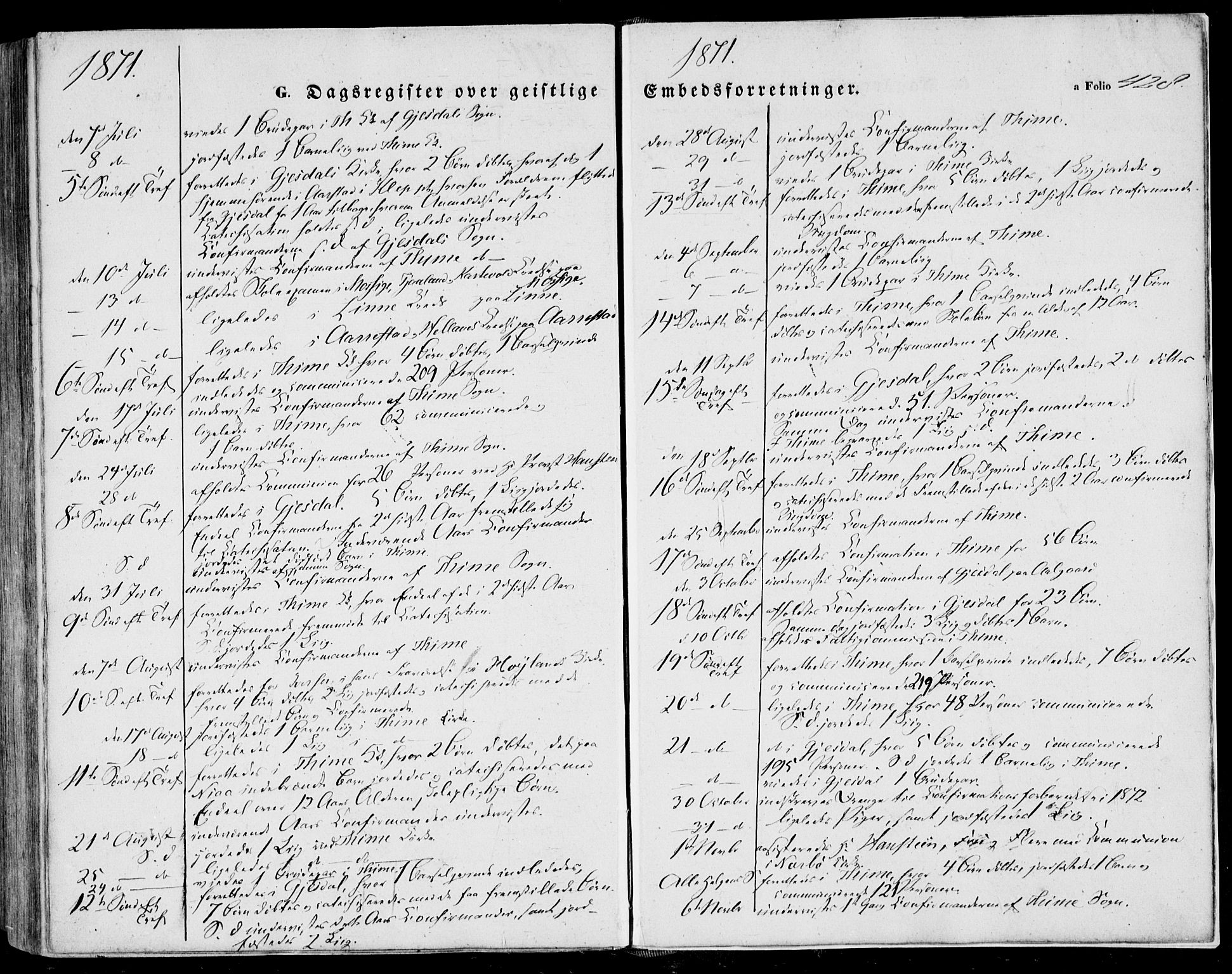 Lye sokneprestkontor, SAST/A-101794/001/30BA/L0007: Parish register (official) no. A 6, 1856-1871, p. 428