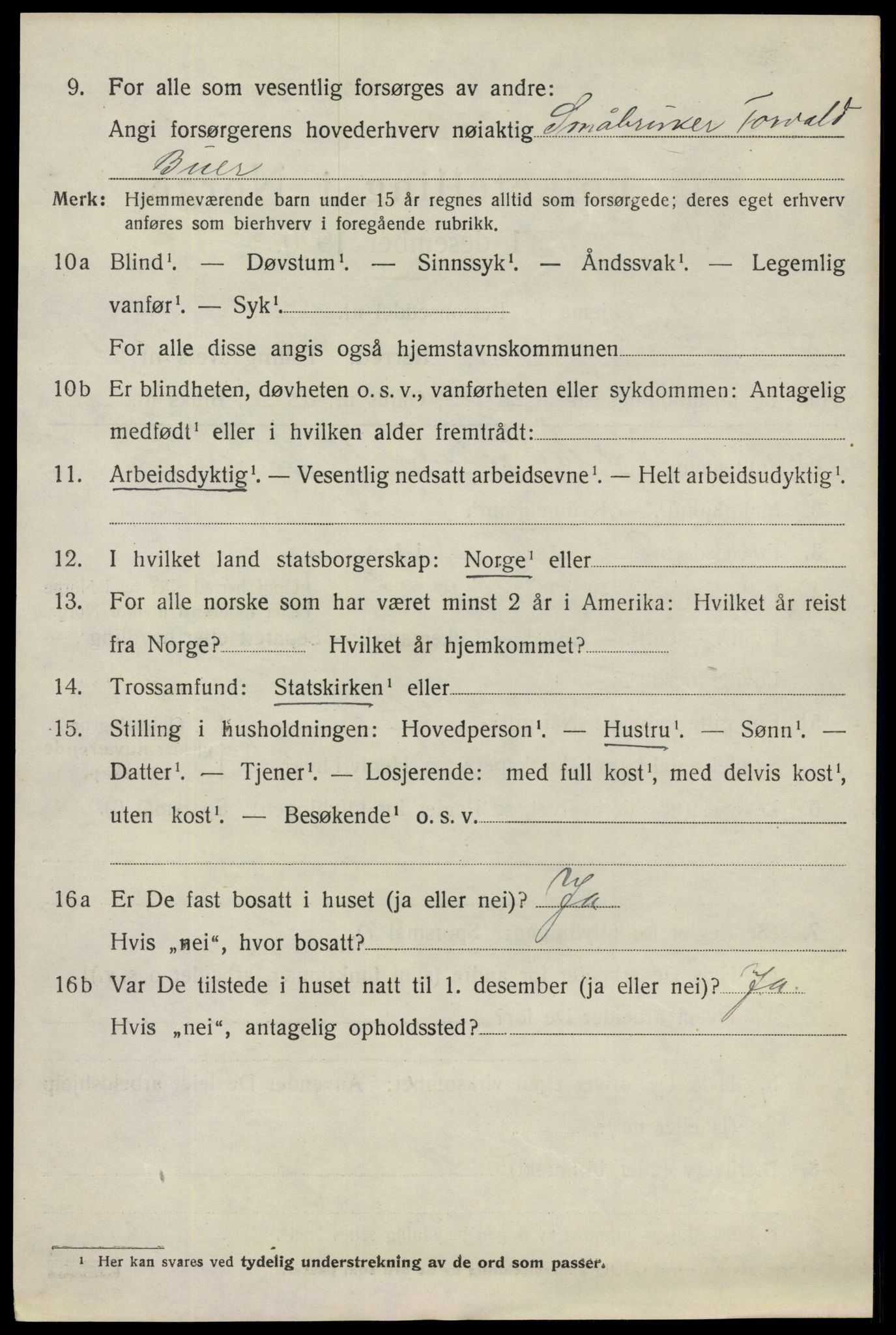 SAO, 1920 census for Spydeberg, 1920, p. 2798