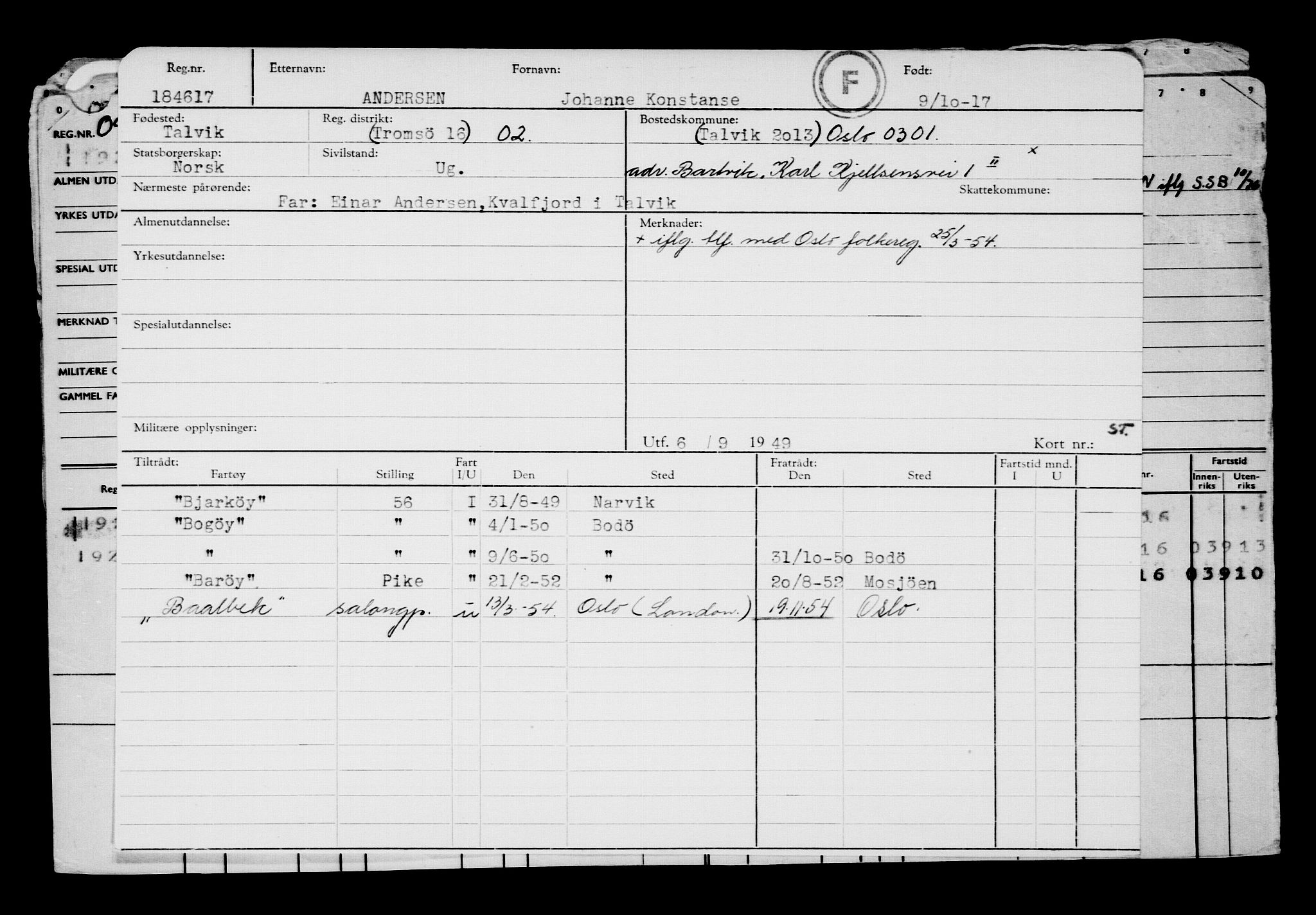 Direktoratet for sjømenn, AV/RA-S-3545/G/Gb/L0152: Hovedkort, 1917, p. 399