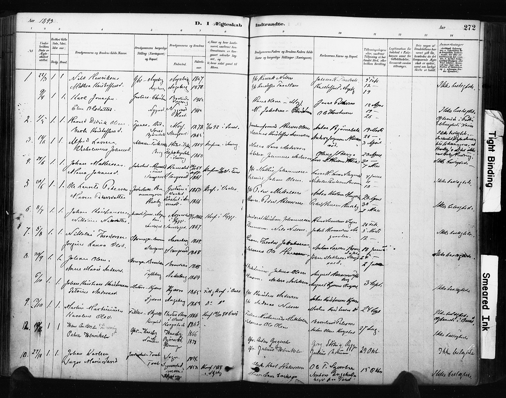 Råde prestekontor kirkebøker, AV/SAO-A-2009/F/Fa/L0007: Parish register (official) no. 7, 1878-1902, p. 272