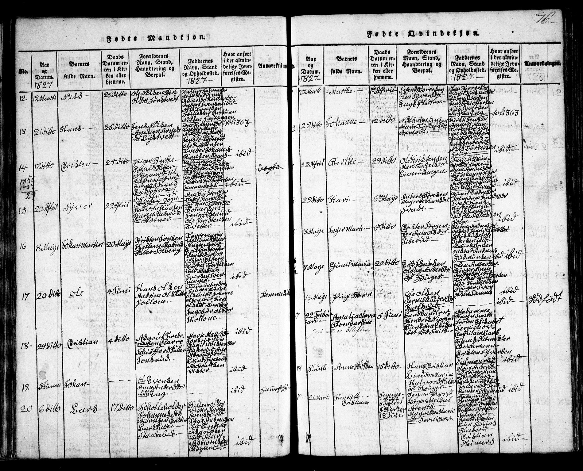 Skiptvet prestekontor Kirkebøker, SAO/A-20009/G/Ga/L0001: Parish register (copy) no. 1, 1815-1838, p. 76