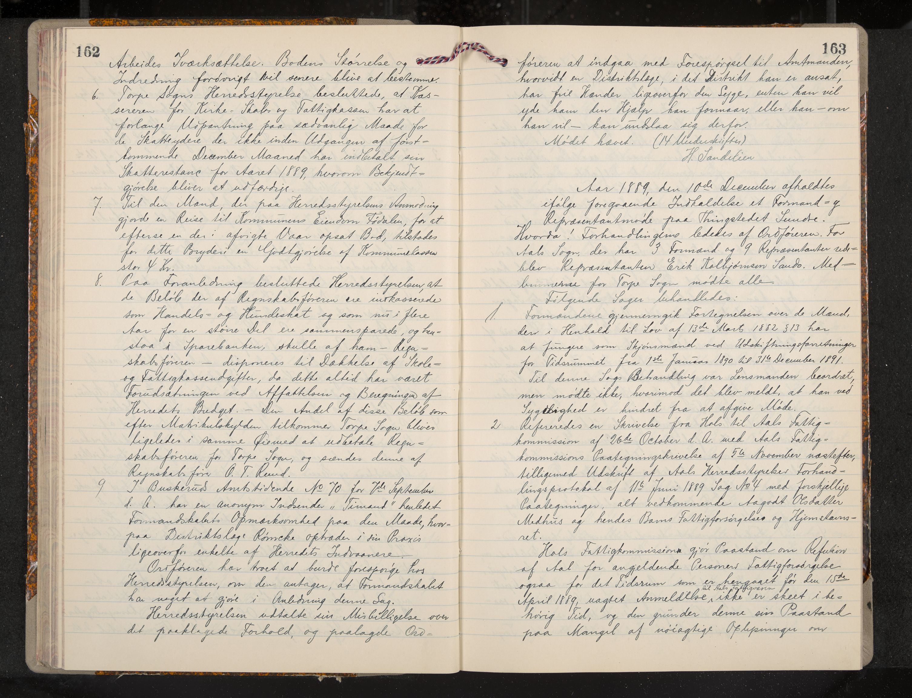 Ål formannskap og sentraladministrasjon, IKAK/0619021/A/Aa/L0004: Utskrift av møtebok, 1881-1901, p. 162-163