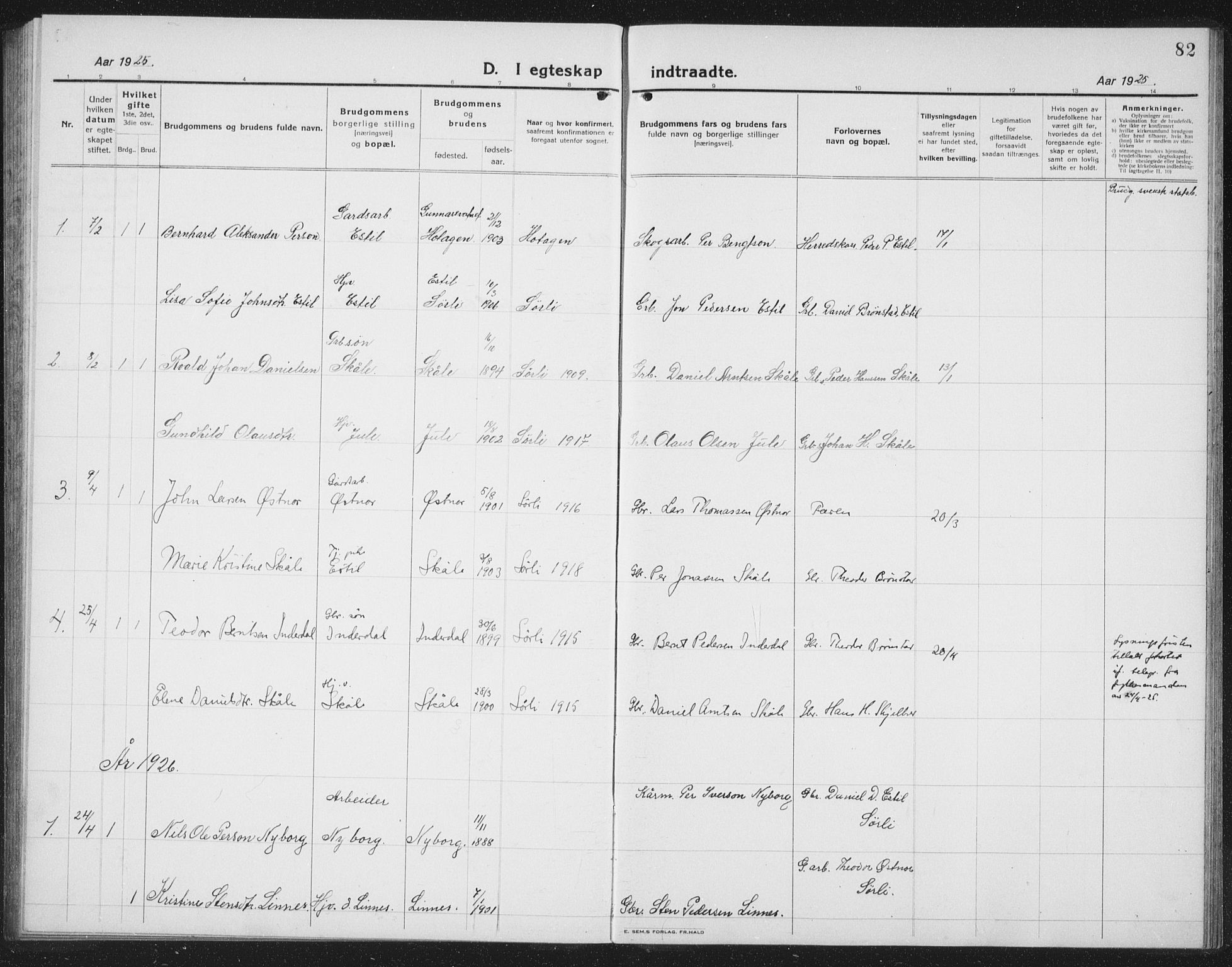Ministerialprotokoller, klokkerbøker og fødselsregistre - Nord-Trøndelag, SAT/A-1458/757/L0507: Parish register (copy) no. 757C02, 1923-1939, p. 82