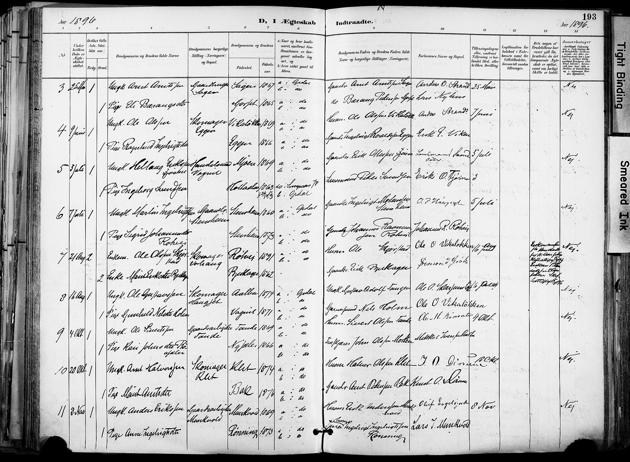 Ministerialprotokoller, klokkerbøker og fødselsregistre - Sør-Trøndelag, SAT/A-1456/678/L0902: Parish register (official) no. 678A11, 1895-1911, p. 193