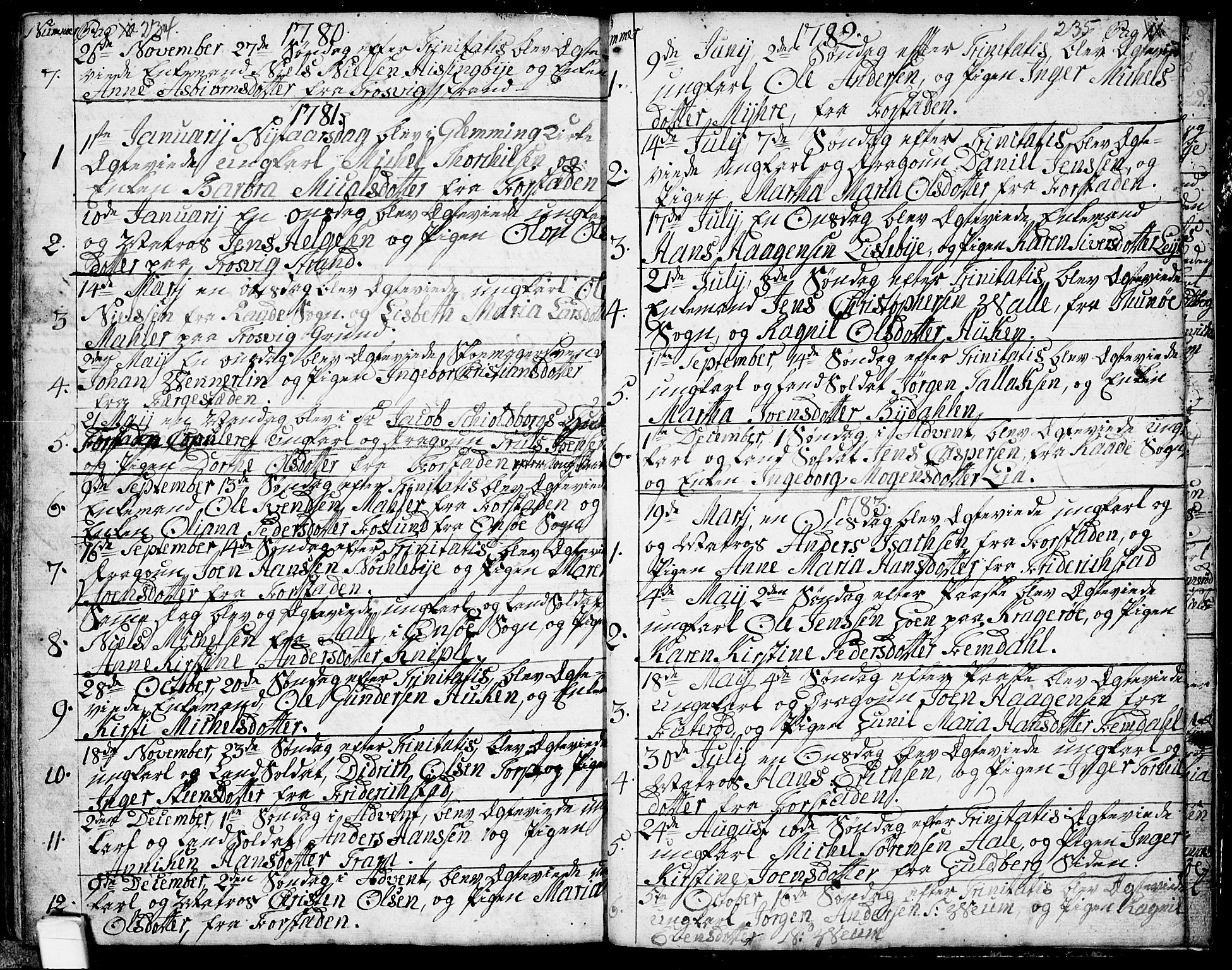 Glemmen prestekontor Kirkebøker, SAO/A-10908/F/Fa/L0002: Parish register (official) no. 2, 1771-1803, p. 234-235