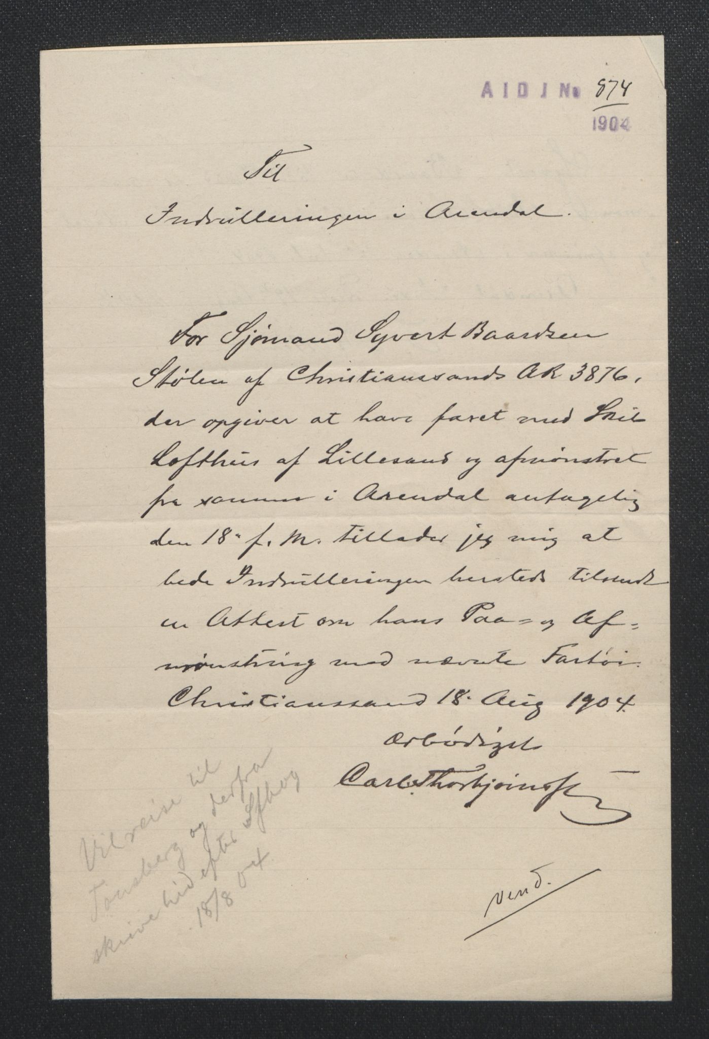 Kristiansand mønstringskrets, AV/SAK-2031-0015/F/Fa/L0007: Annotasjonsrulle nr 3831-6645, I-5, 1898-1920, p. 41