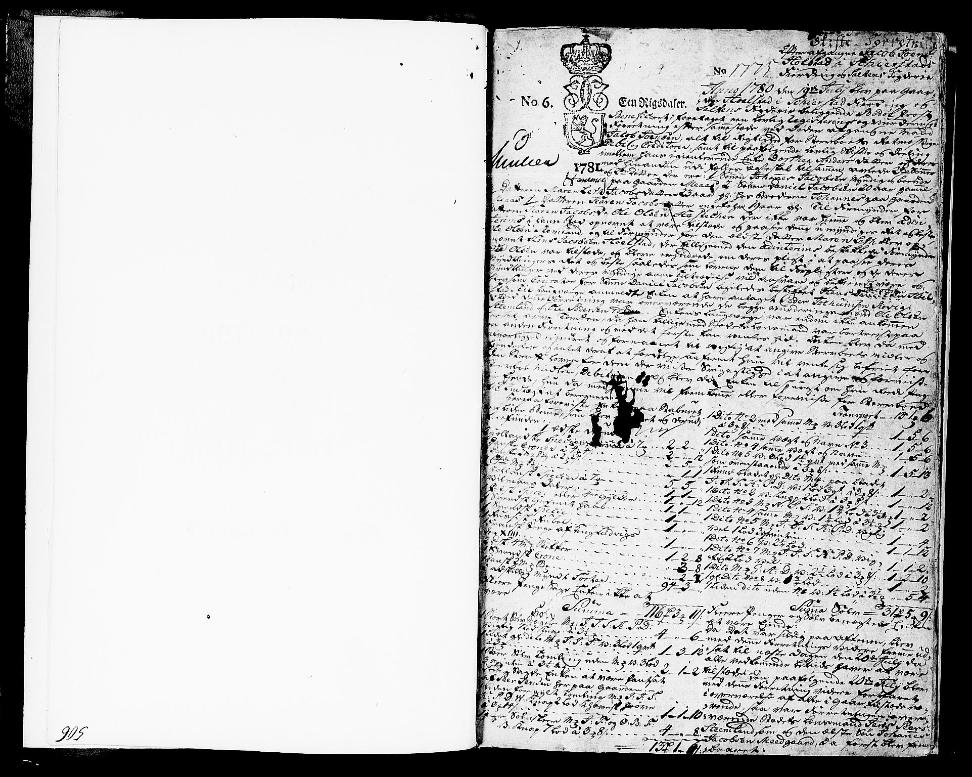 Salten sorenskriveri, AV/SAT-A-4578/1/3/3A/L0022: Skifteprotokoll 11a, 1780-1784, p. 0b-1a