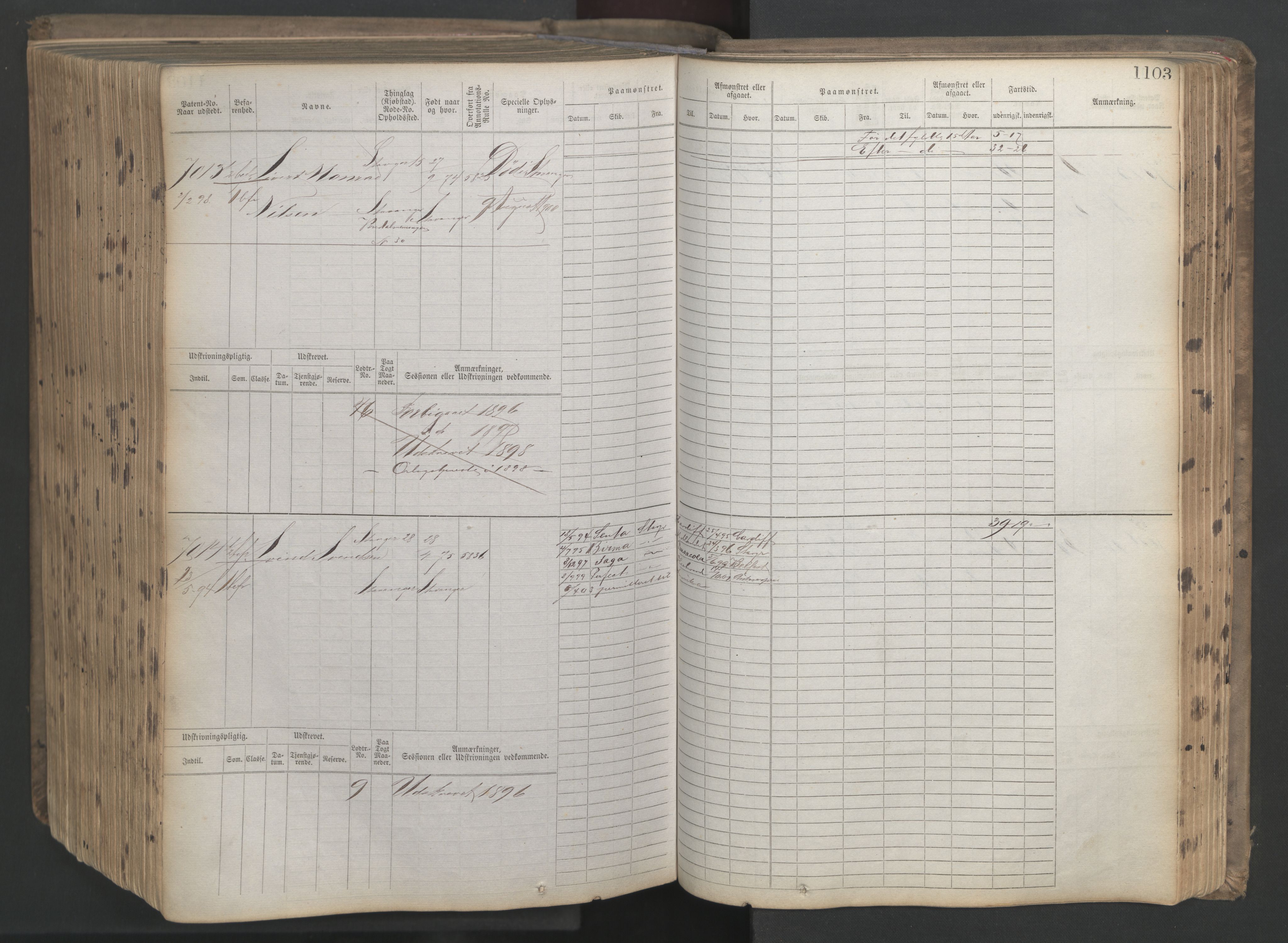 Stavanger sjømannskontor, AV/SAST-A-102006/F/Fb/Fbb/L0021: Sjøfartshovedrulle patnentnr. 6005-7204 (dublett), 1887, p. 509