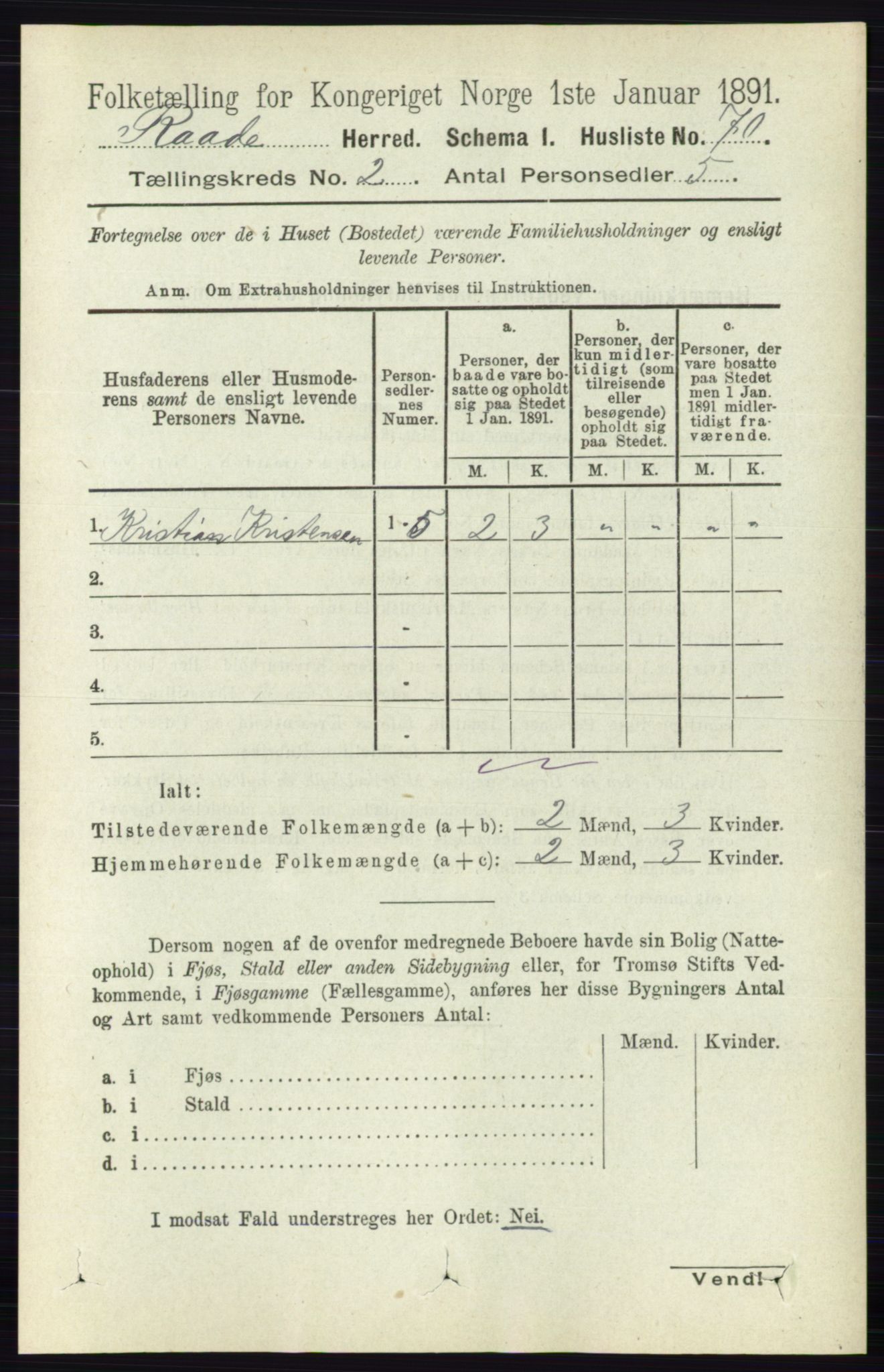 RA, 1891 census for 0135 Råde, 1891, p. 599