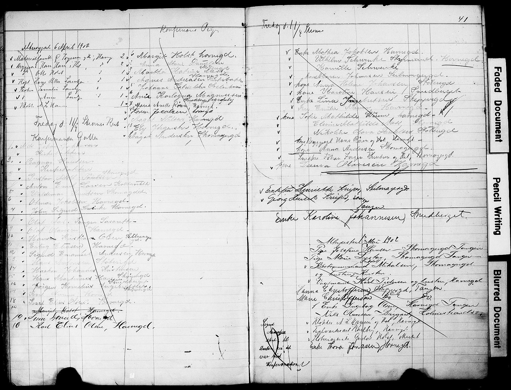 Strømsø kirkebøker, AV/SAKO-A-246/Y/Yb/L0001: Parish register draft no. II 1, 1896-1904, p. 41
