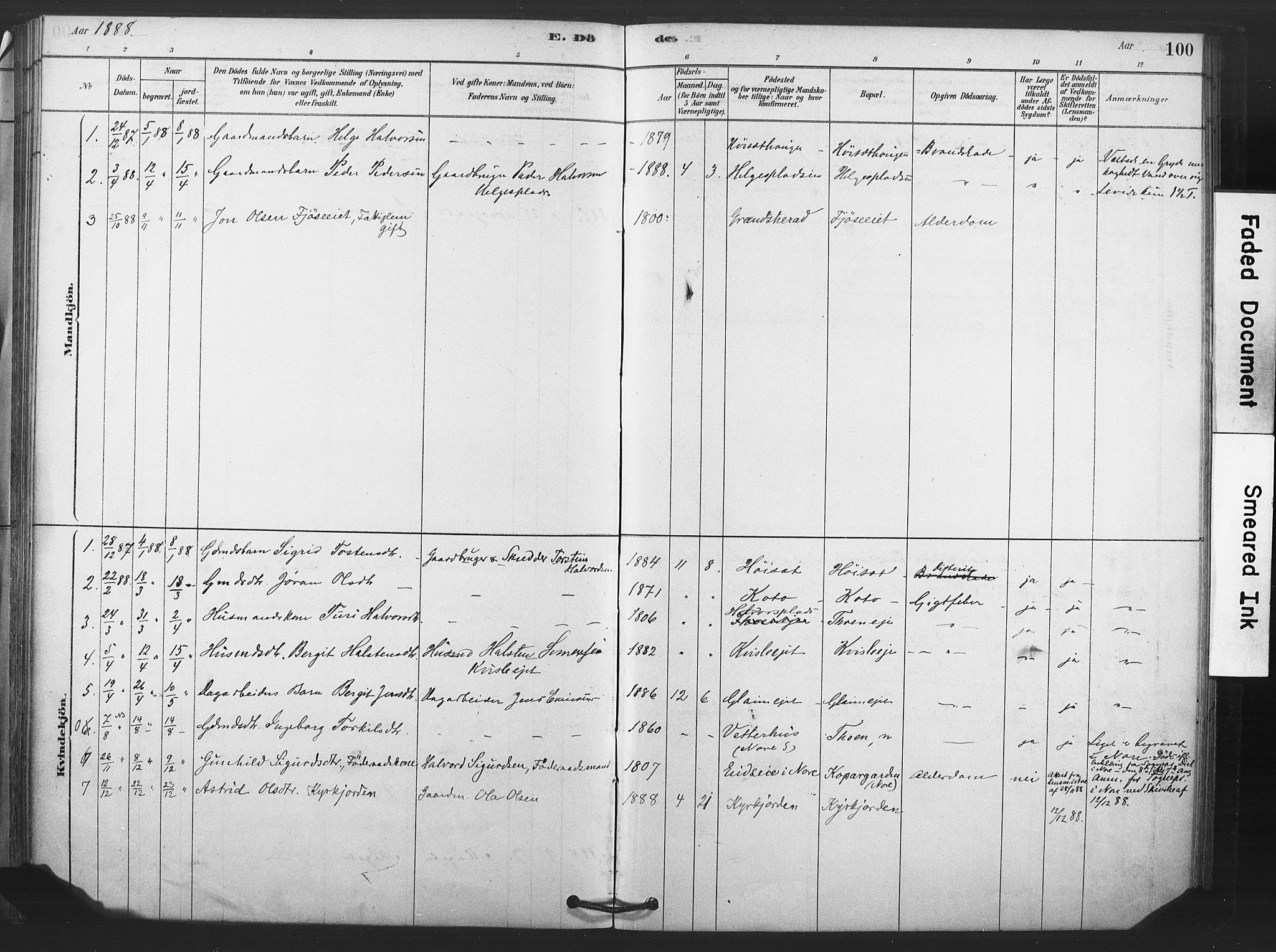 Rollag kirkebøker, SAKO/A-240/F/Fb/L0001: Parish register (official) no. II 1, 1878-1899, p. 100