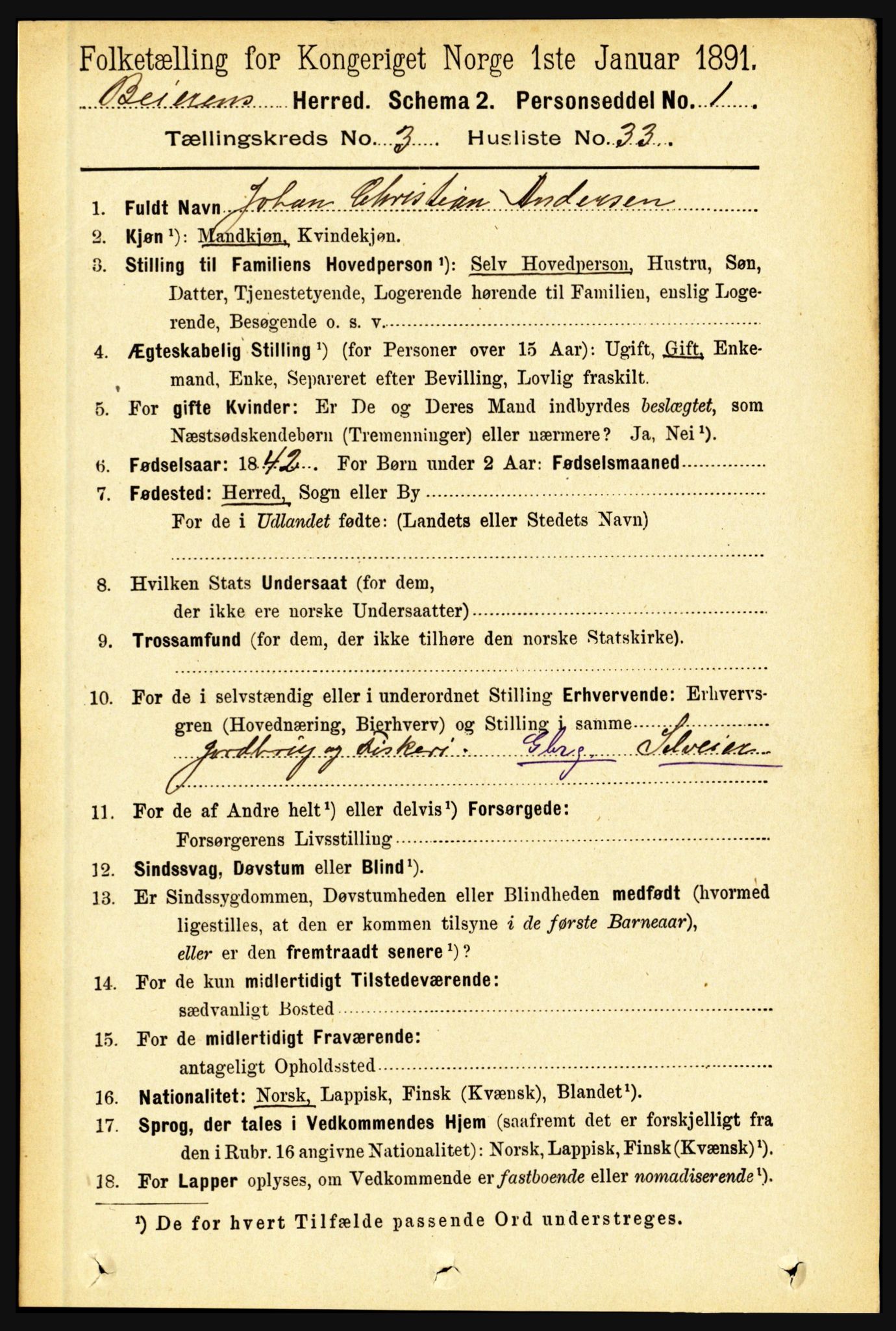 RA, 1891 census for 1839 Beiarn, 1891, p. 1203