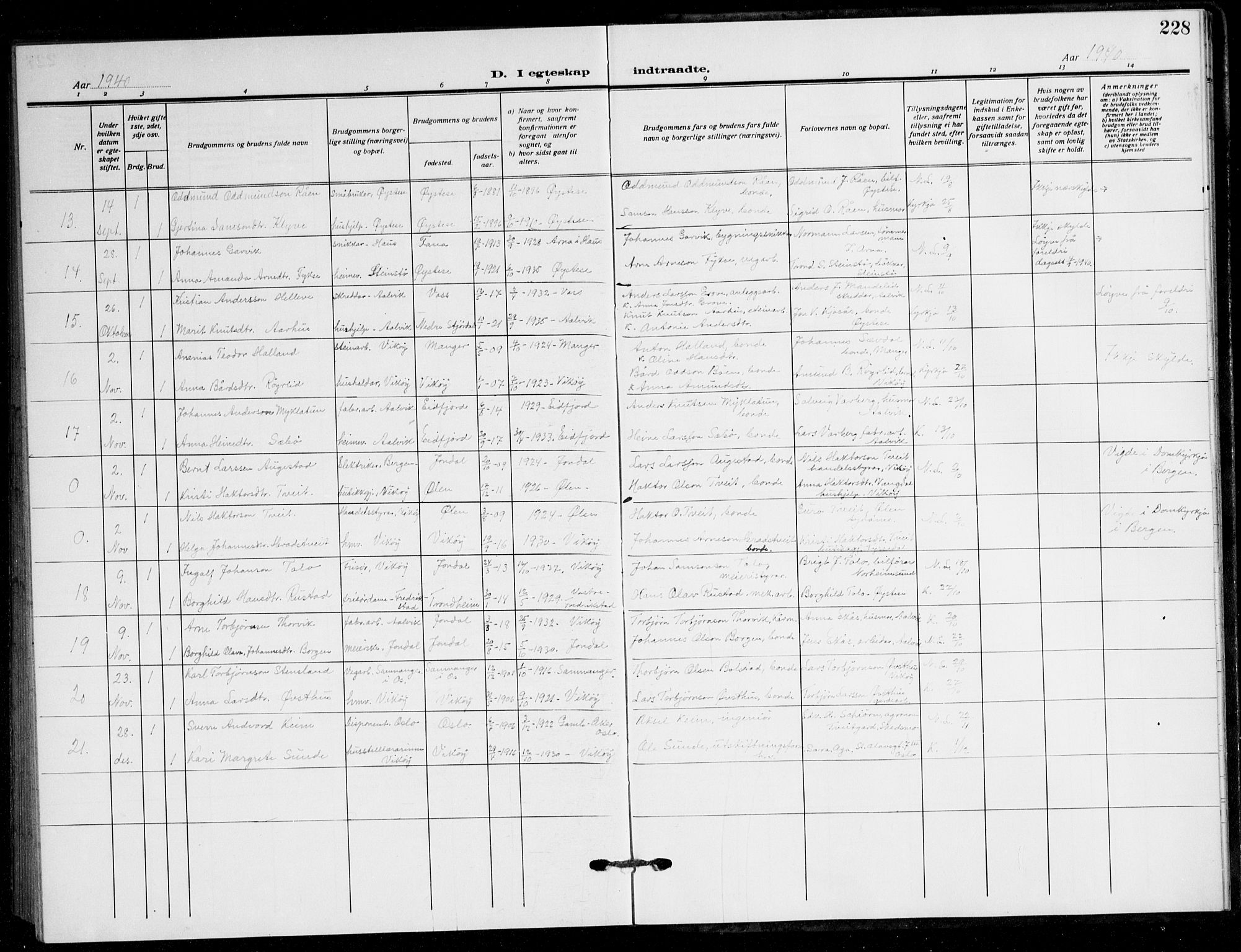 Kvam sokneprestembete, AV/SAB-A-76201/H/Hab: Parish register (copy) no. B 4, 1917-1945, p. 228