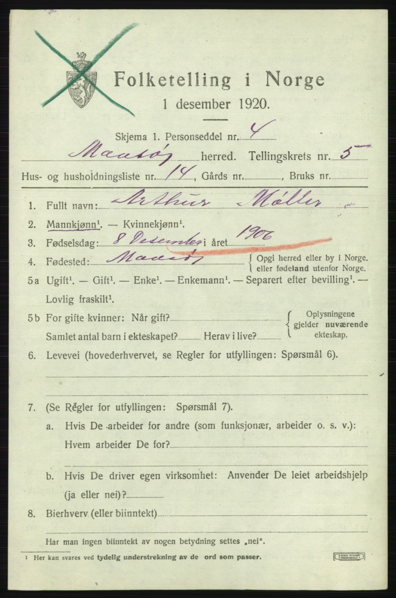 SATØ, 1920 census for Måsøy, 1920, p. 2620