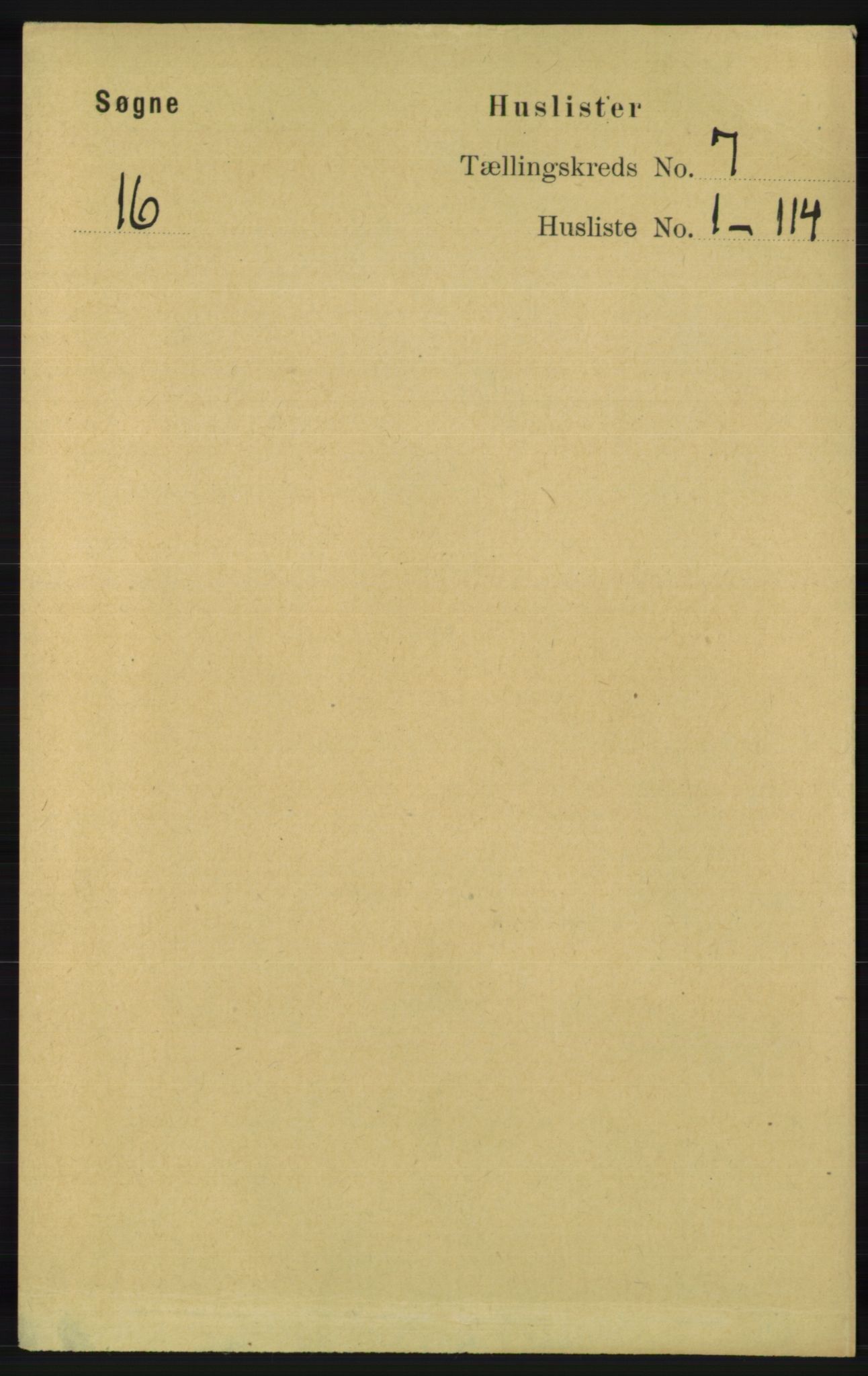 RA, 1891 census for 1018 Søgne, 1891, p. 1423