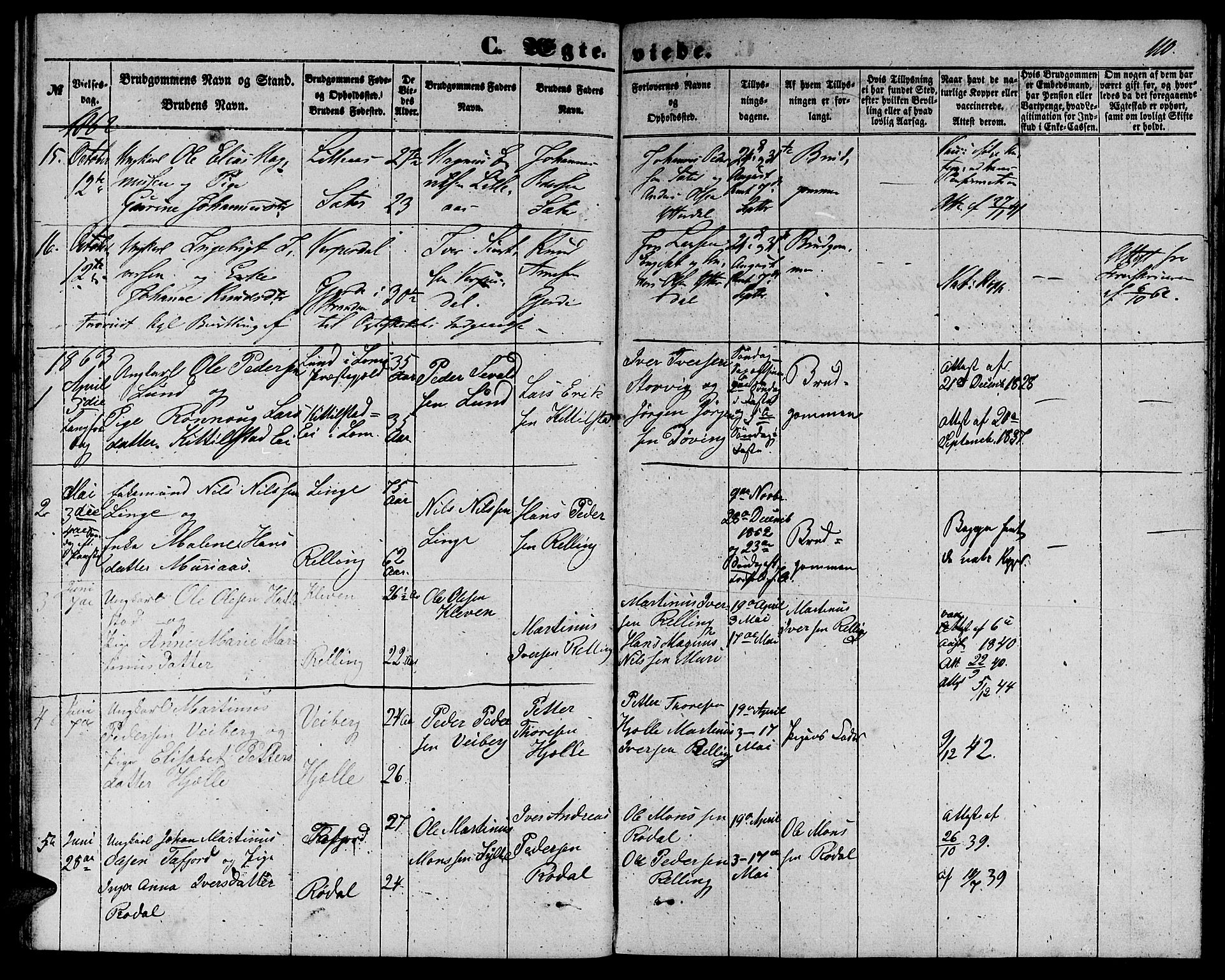 Ministerialprotokoller, klokkerbøker og fødselsregistre - Møre og Romsdal, SAT/A-1454/519/L0261: Parish register (copy) no. 519C02, 1854-1867, p. 110