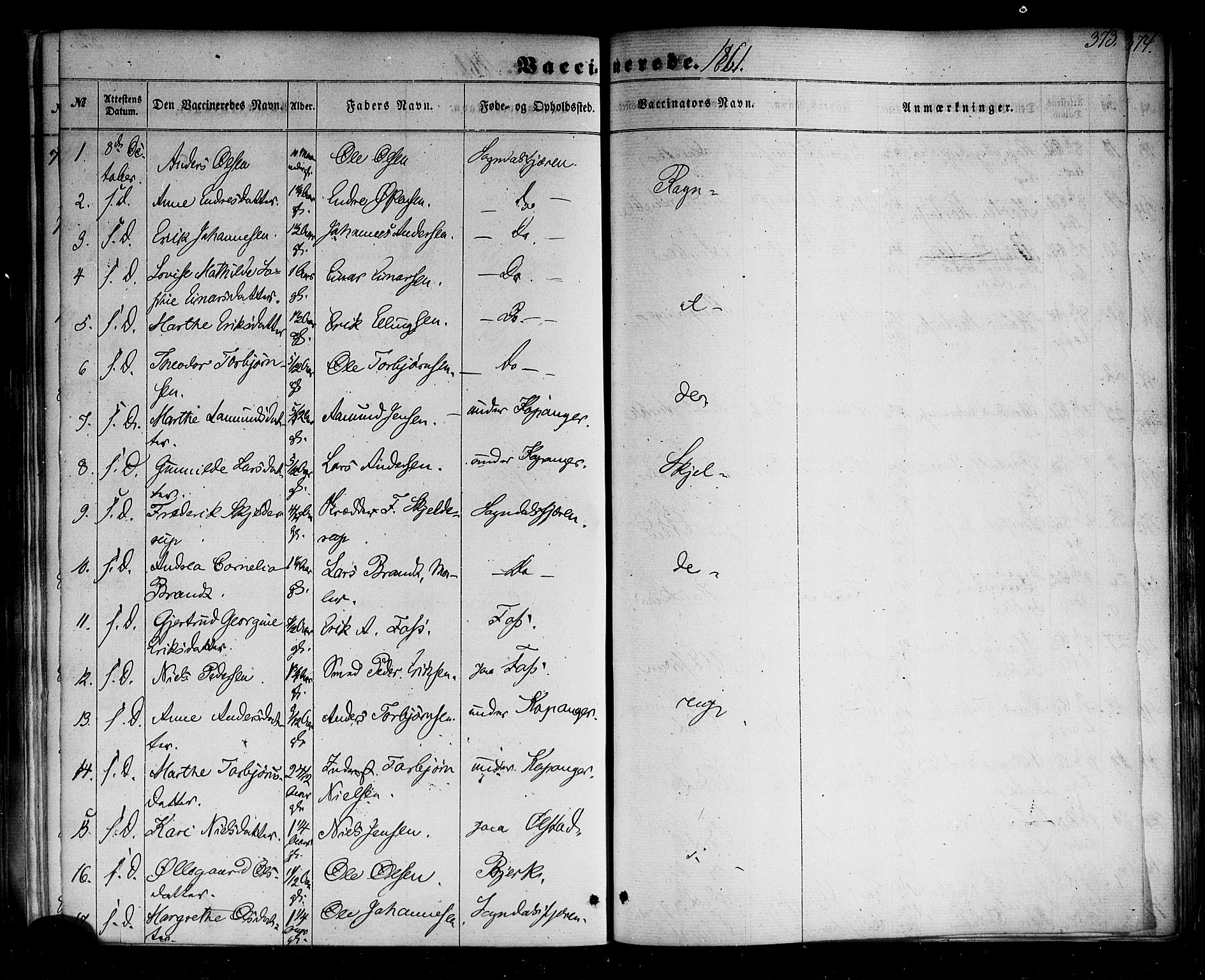 Sogndal sokneprestembete, SAB/A-81301/H/Haa/Haaa/L0013: Parish register (official) no. A 13, 1859-1877, p. 373