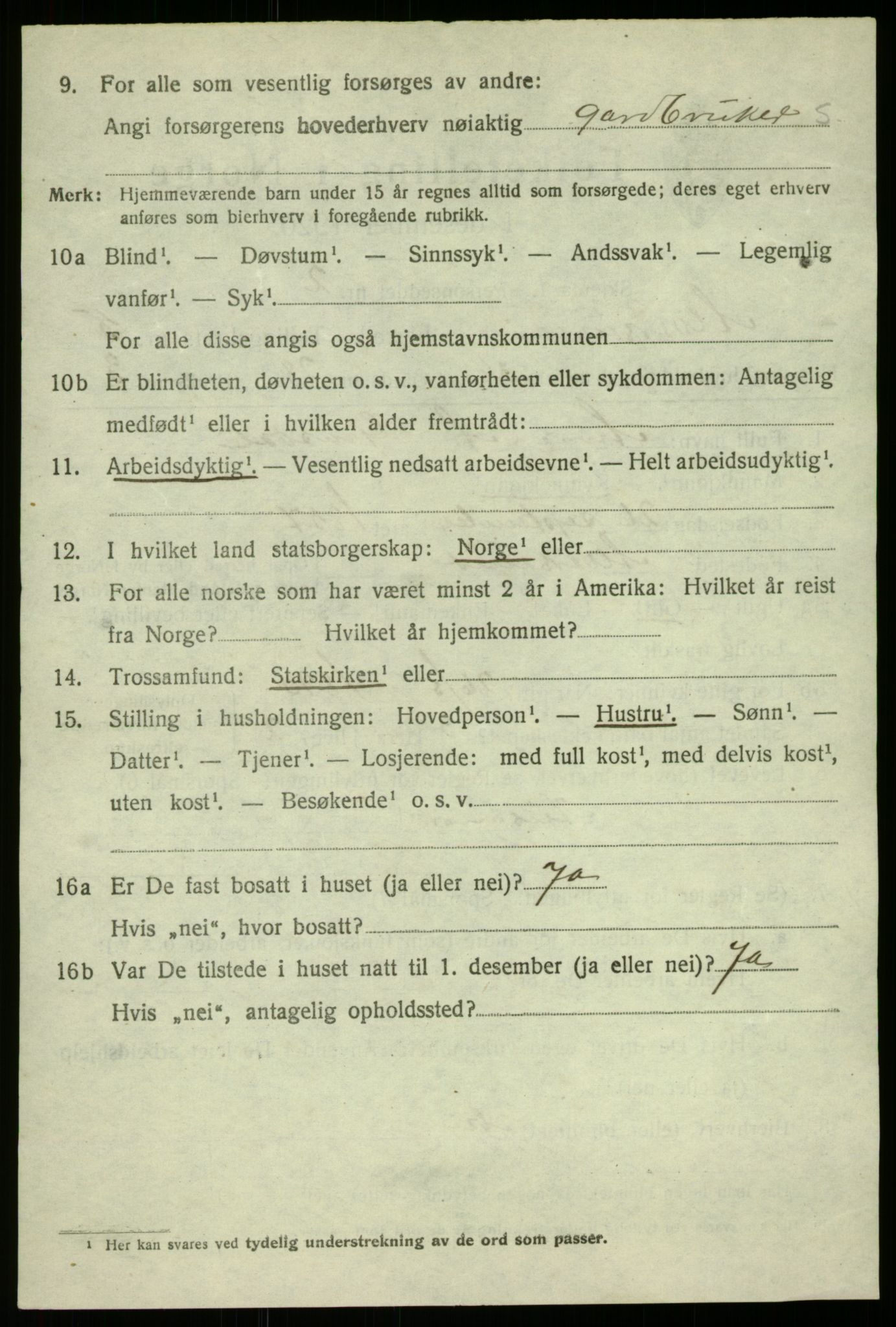 SAB, 1920 census for Alversund, 1920, p. 4451