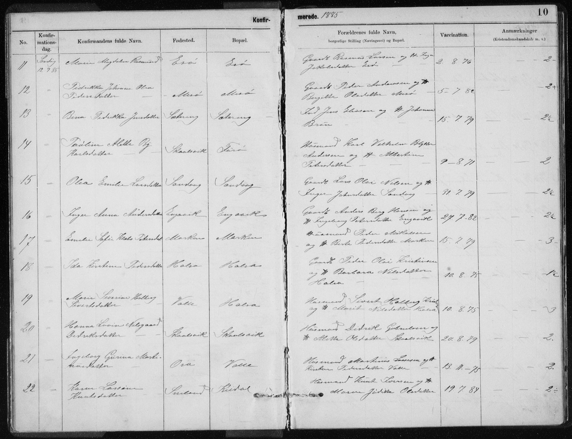 Ministerialprotokoller, klokkerbøker og fødselsregistre - Nordland, SAT/A-1459/843/L0637: Parish register (copy) no. 843C06, 1884-1908, p. 10