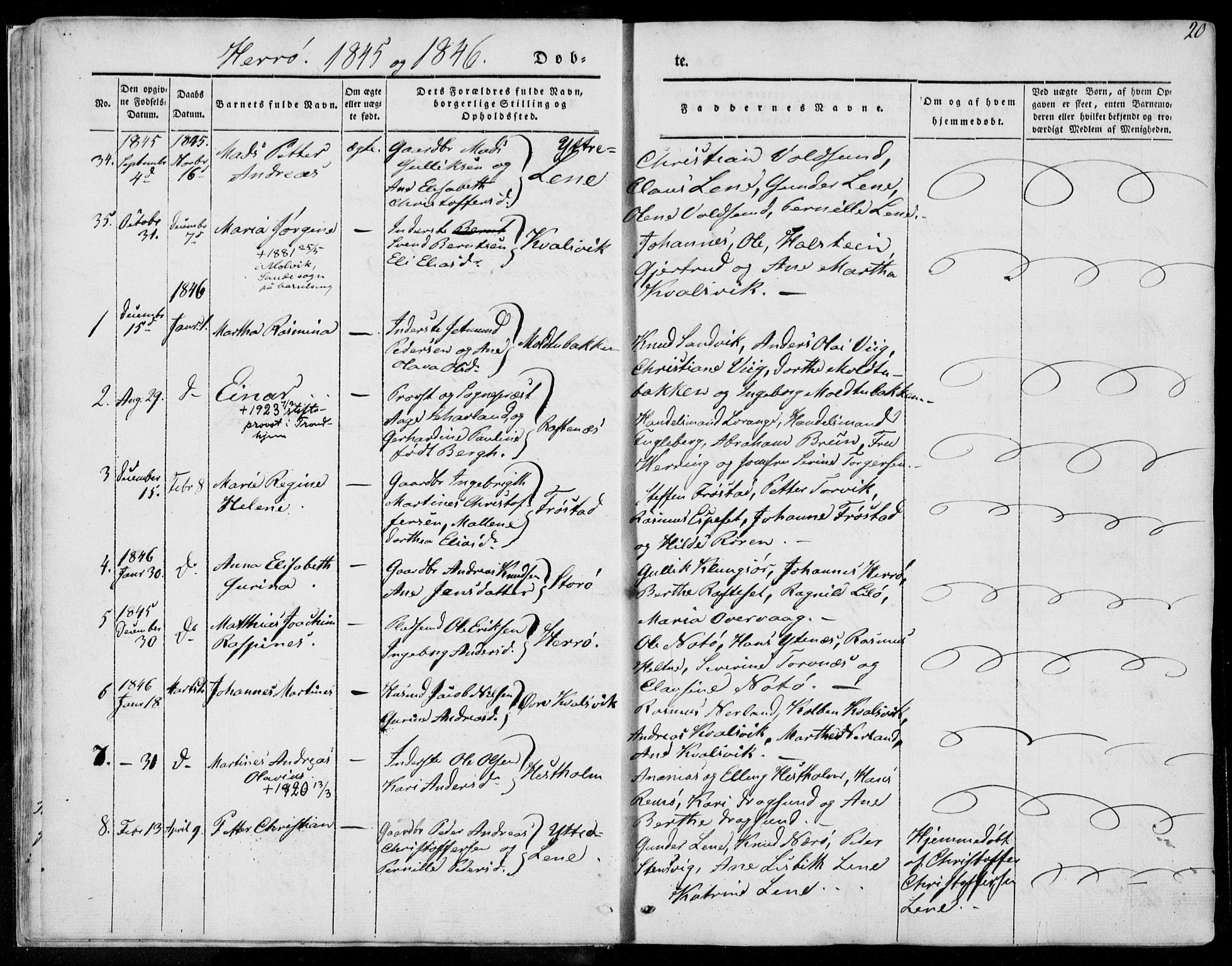 Ministerialprotokoller, klokkerbøker og fødselsregistre - Møre og Romsdal, AV/SAT-A-1454/507/L0070: Parish register (official) no. 507A05, 1842-1873, p. 20