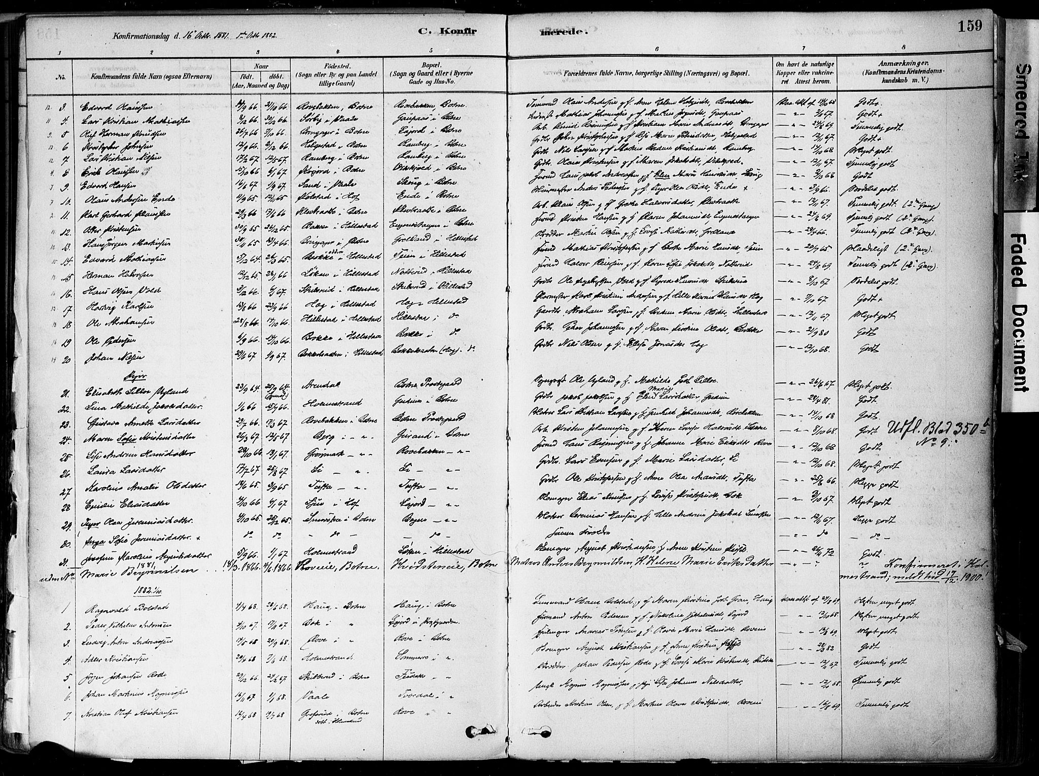 Botne kirkebøker, SAKO/A-340/F/Fa/L0007: Parish register (official) no. I 7, 1878-1910, p. 159