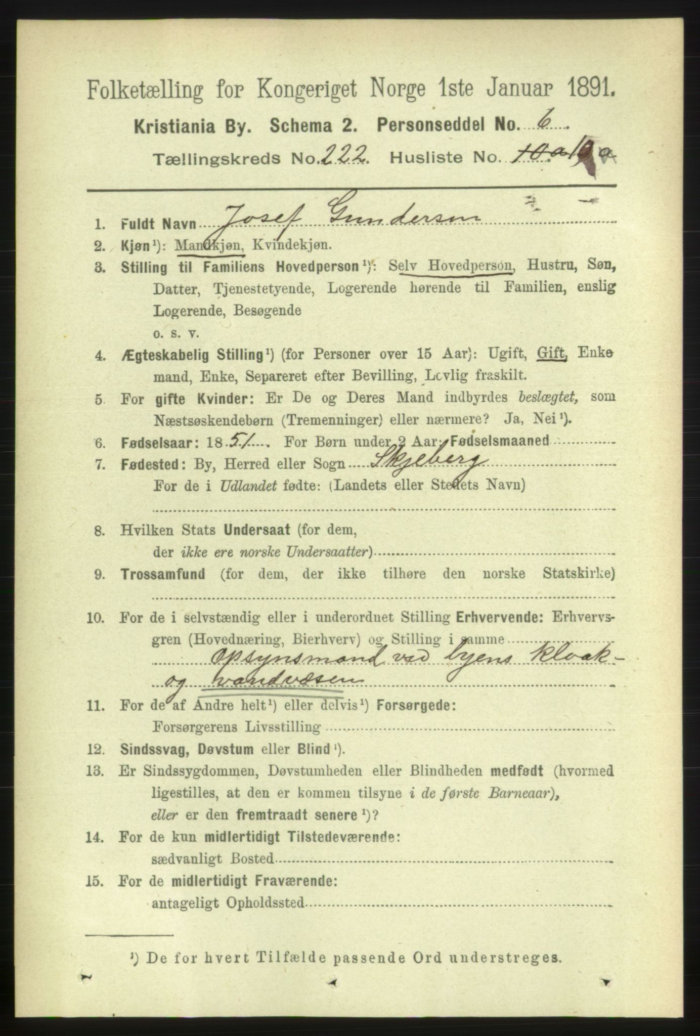 RA, 1891 census for 0301 Kristiania, 1891, p. 133405