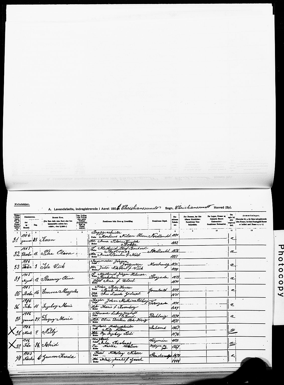Ministerialprotokoller, klokkerbøker og fødselsregistre - Møre og Romsdal, AV/SAT-A-1454/572/L0858: Parish register (official) no. 572D02, 1903-1912