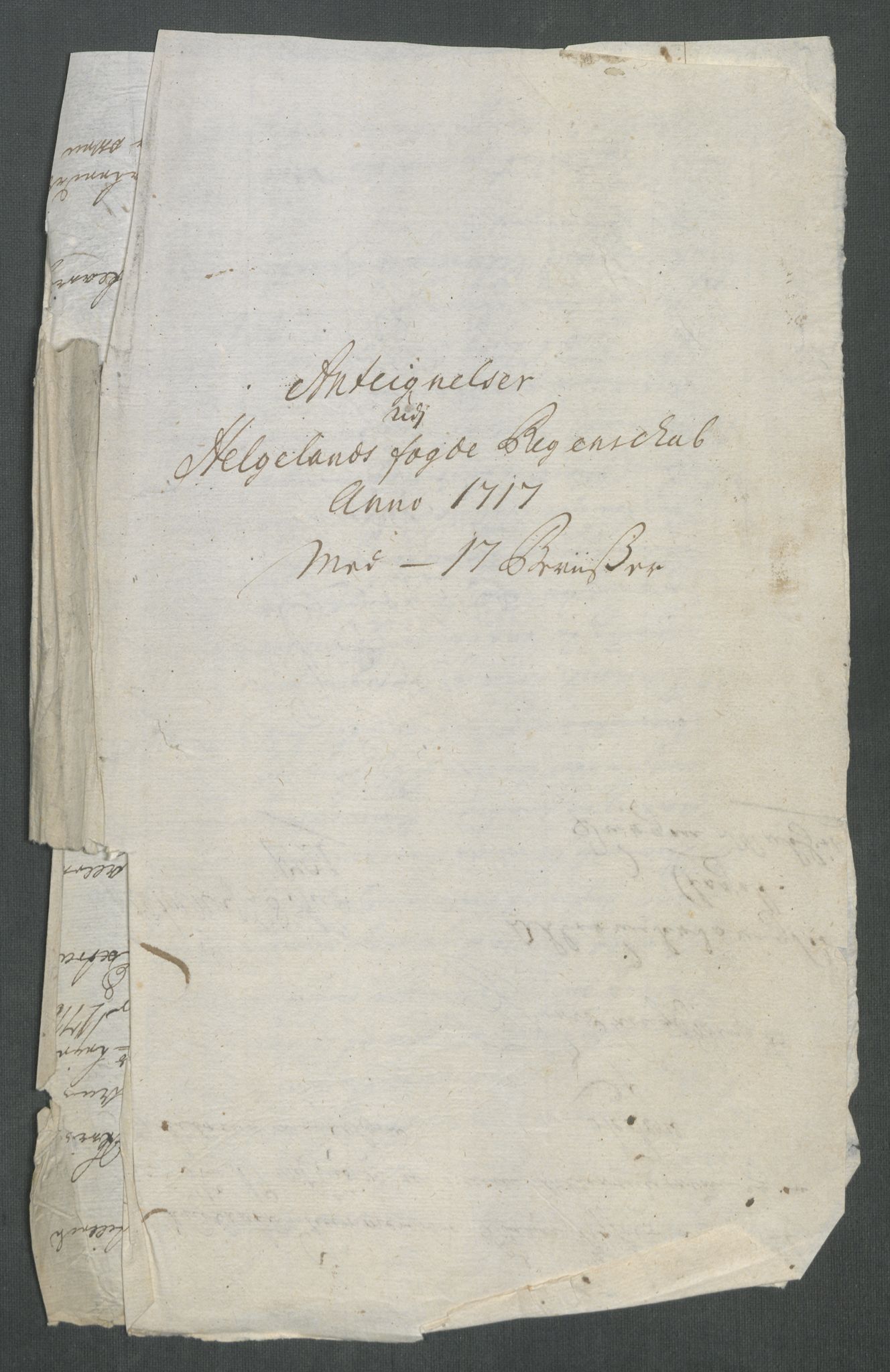 Rentekammeret inntil 1814, Reviderte regnskaper, Fogderegnskap, AV/RA-EA-4092/R65/L4515: Fogderegnskap Helgeland, 1717, p. 437