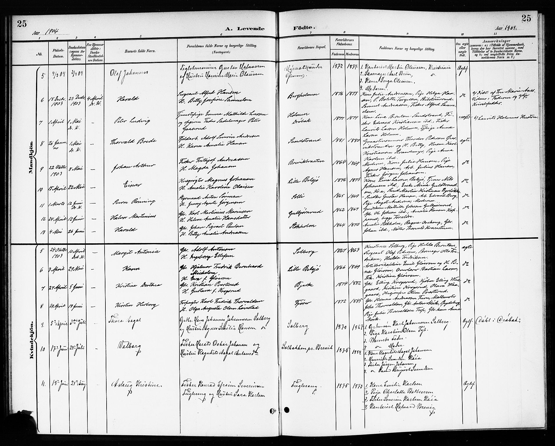 Drøbak prestekontor Kirkebøker, SAO/A-10142a/G/Gb/L0001: Parish register (copy) no. II 1, 1901-1919, p. 25