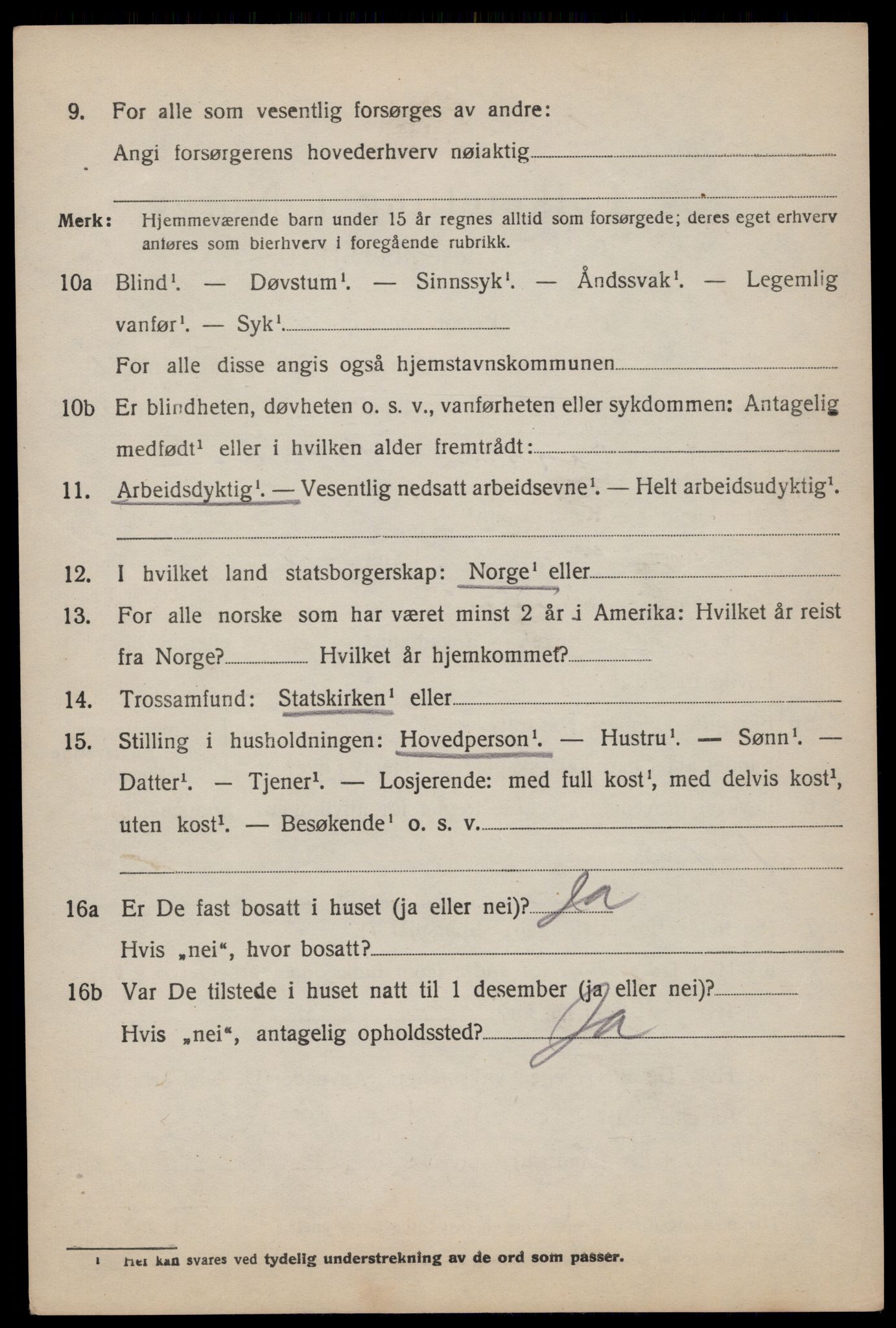 SAST, 1920 census for Forsand, 1920, p. 1618