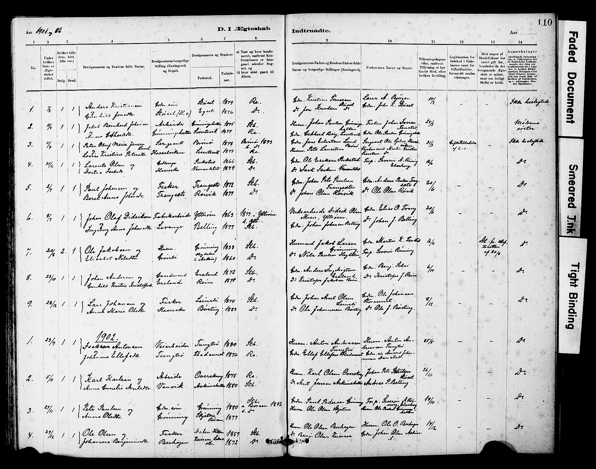 Ministerialprotokoller, klokkerbøker og fødselsregistre - Sør-Trøndelag, SAT/A-1456/646/L0628: Parish register (copy) no. 646C01, 1880-1903, p. 110