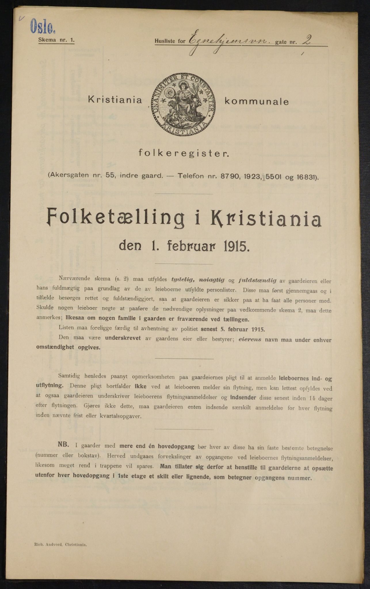 OBA, Municipal Census 1915 for Kristiania, 1915, p. 18323