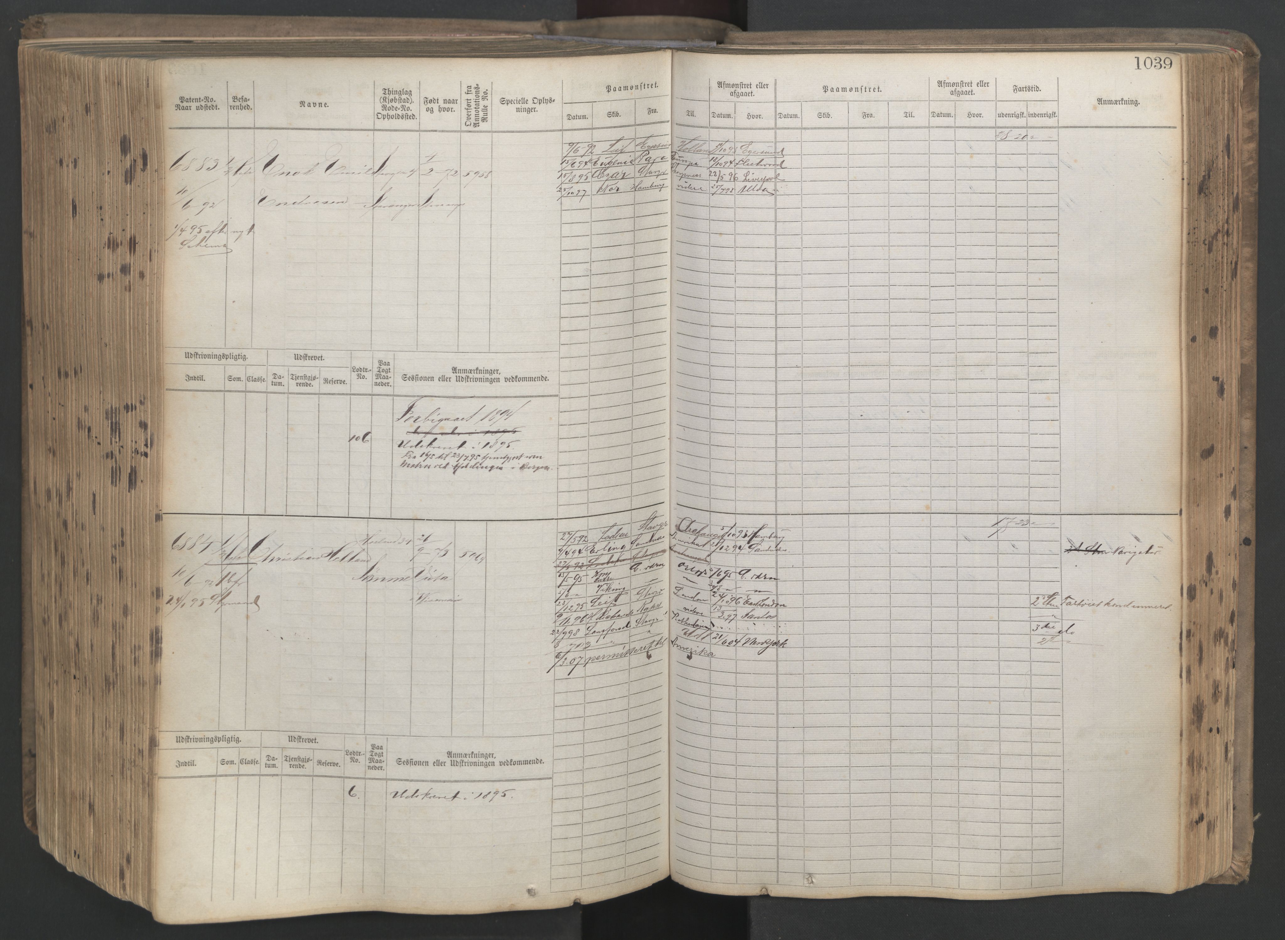 Stavanger sjømannskontor, AV/SAST-A-102006/F/Fb/Fbb/L0021: Sjøfartshovedrulle patnentnr. 6005-7204 (dublett), 1887, p. 444