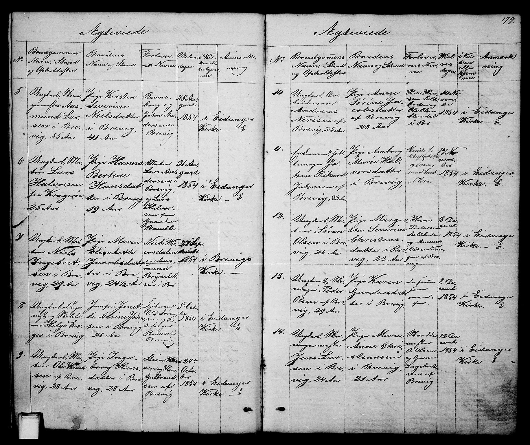 Brevik kirkebøker, AV/SAKO-A-255/G/Ga/L0002: Parish register (copy) no. 2, 1846-1865, p. 179