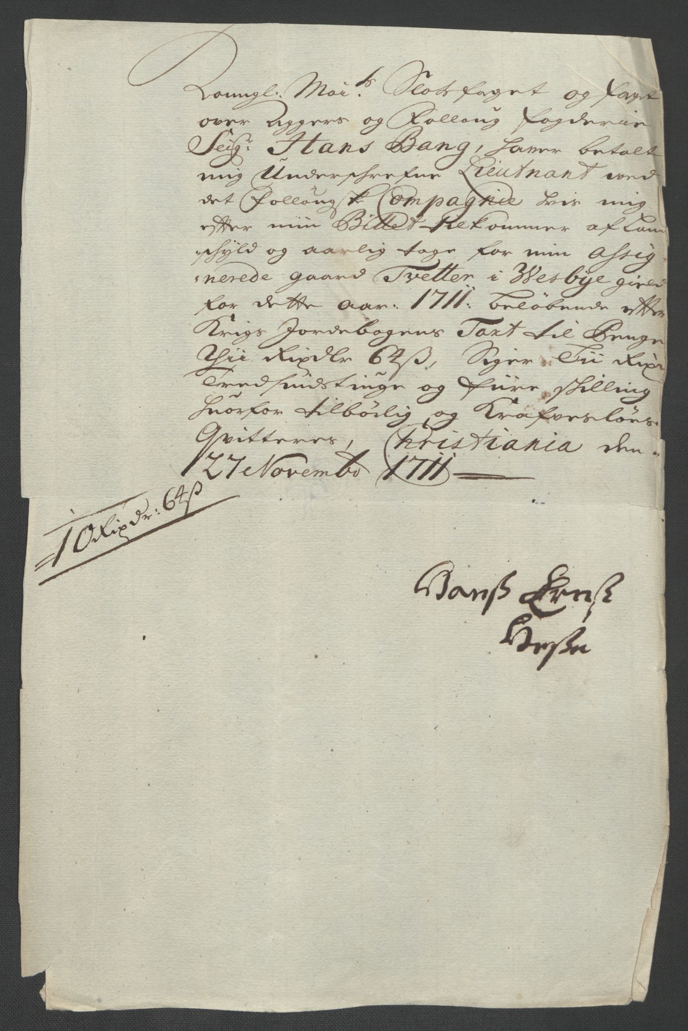 Rentekammeret inntil 1814, Reviderte regnskaper, Fogderegnskap, AV/RA-EA-4092/R10/L0448: Fogderegnskap Aker og Follo, 1710-1711, p. 327