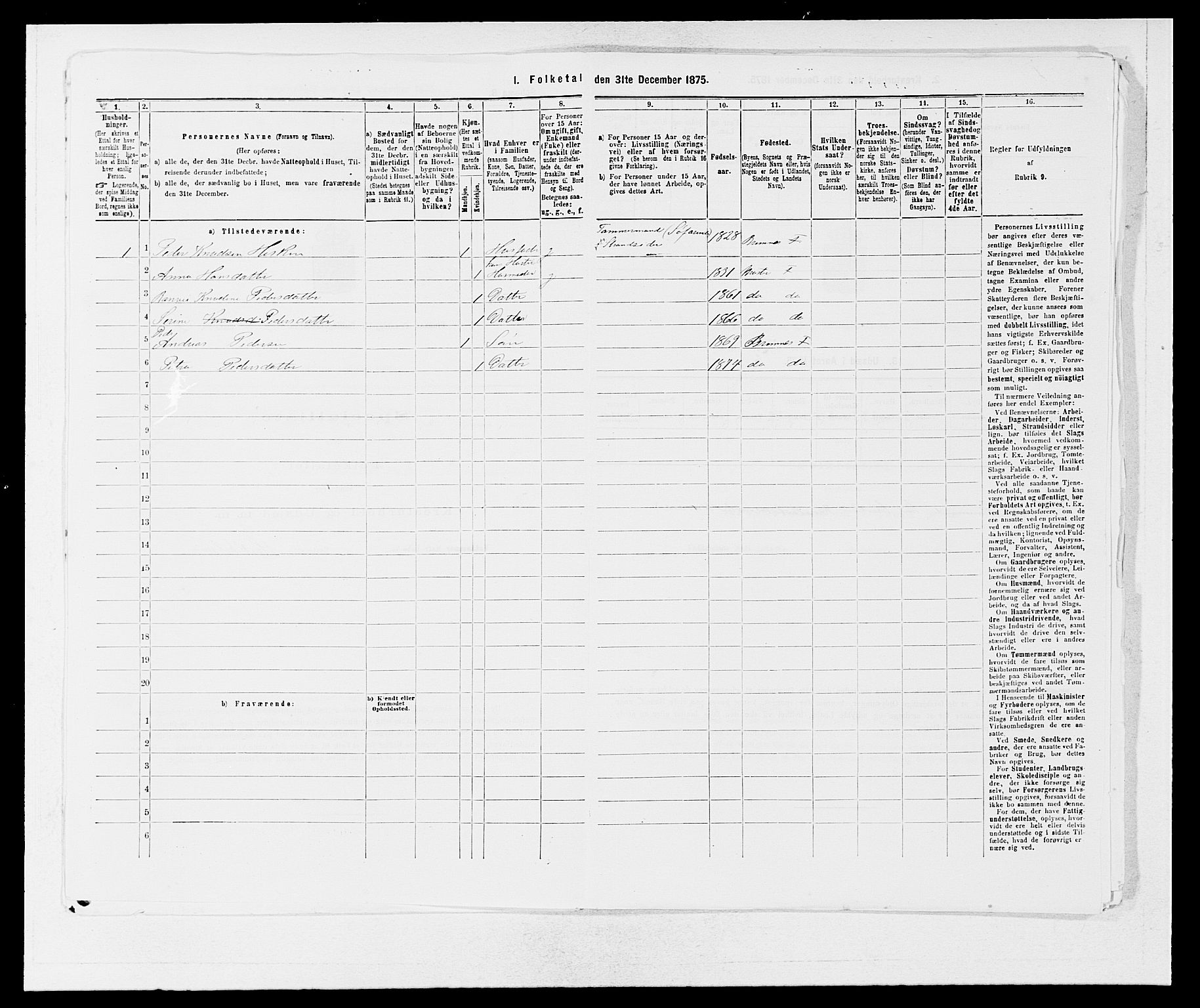 SAB, 1875 census for 1218P Finnås, 1875, p. 978