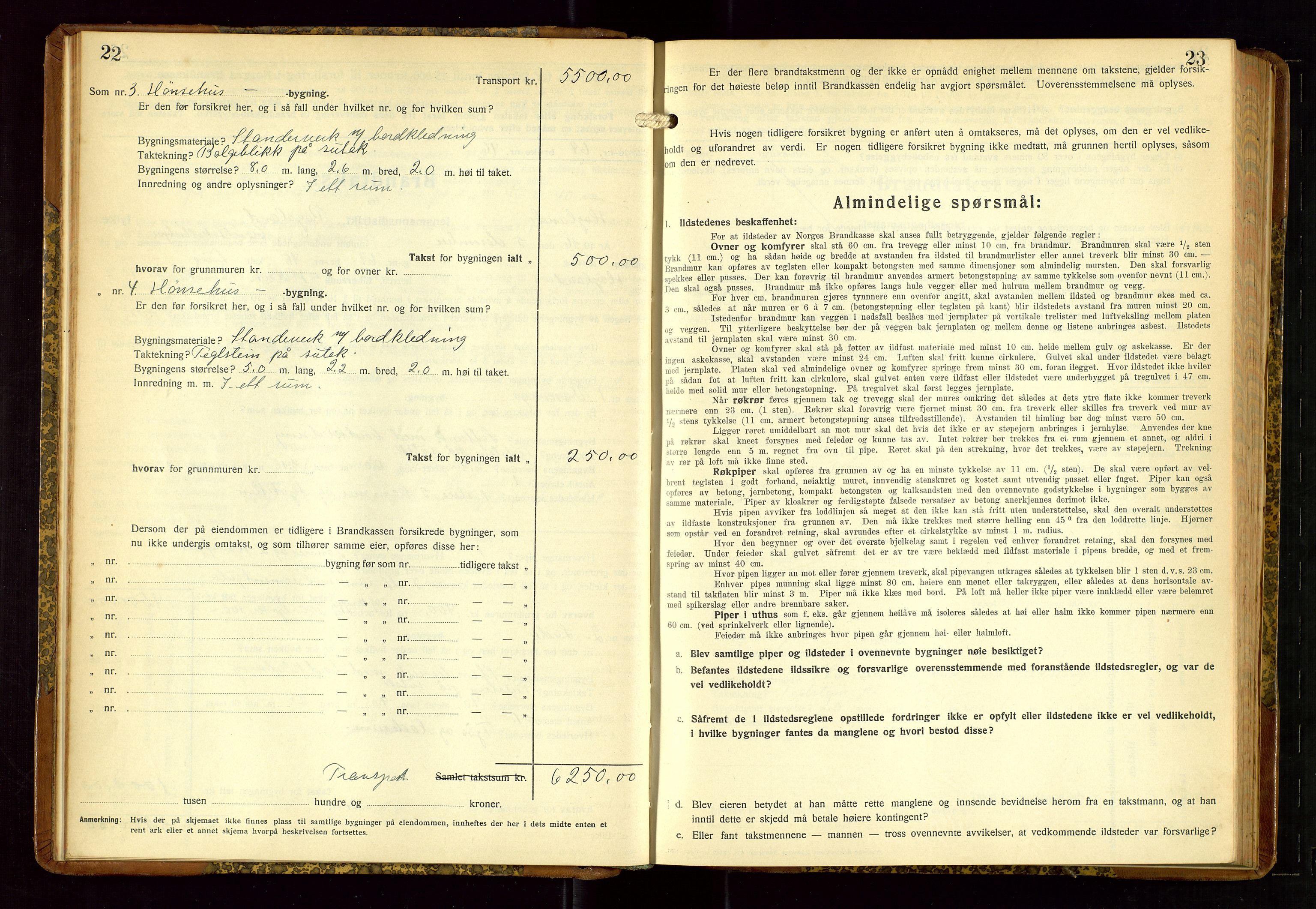 Høyland/Sandnes lensmannskontor, SAST/A-100166/Gob/L0006: "Brandtakstprotokoll", 1936-1938, p. 22-23