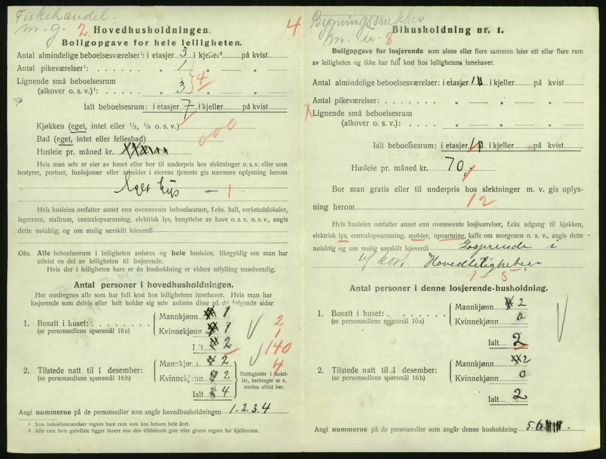 SAH, 1920 census for Lillehammer, 1920, p. 3021