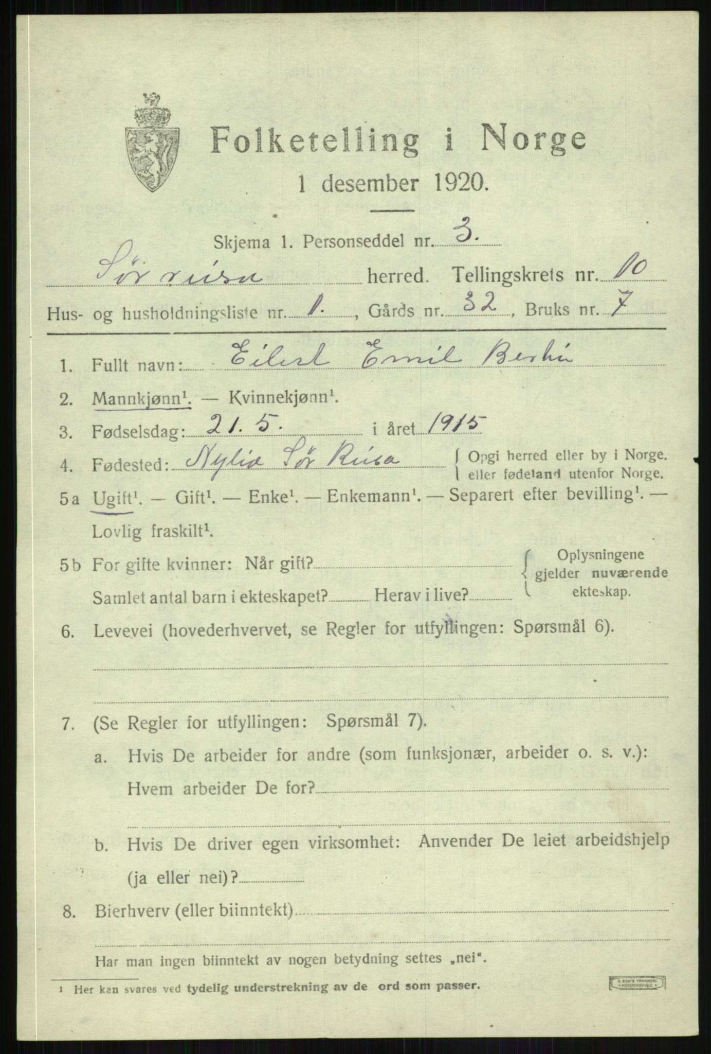 SATØ, 1920 census for Sørreisa, 1920, p. 4606