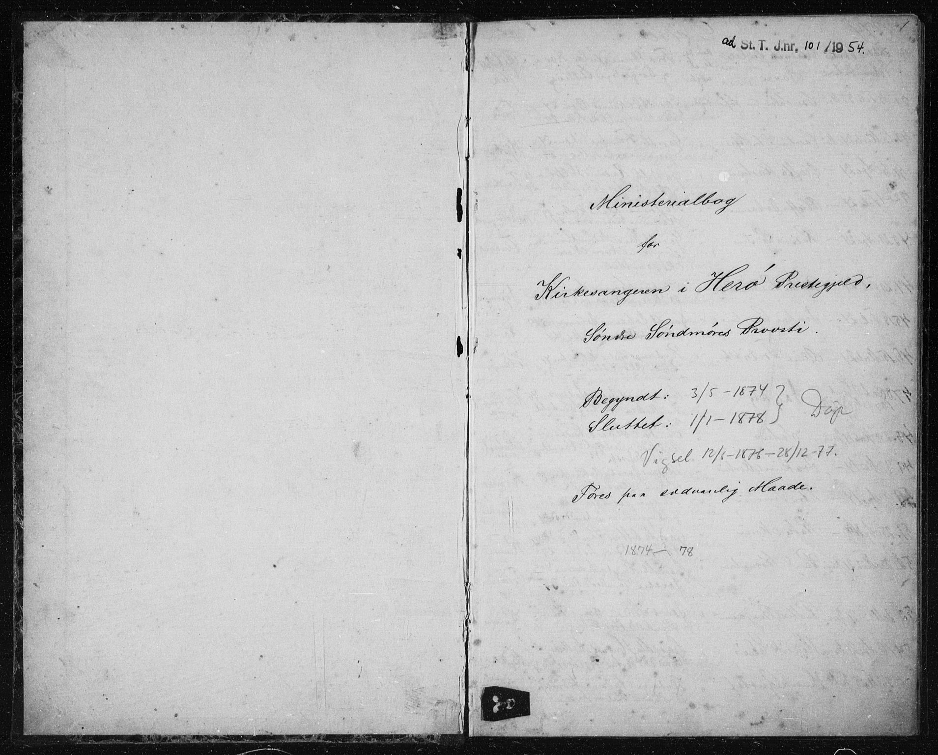 Ministerialprotokoller, klokkerbøker og fødselsregistre - Møre og Romsdal, AV/SAT-A-1454/507/L0080: Parish register (copy) no. 507C03, 1874-1877, p. 1