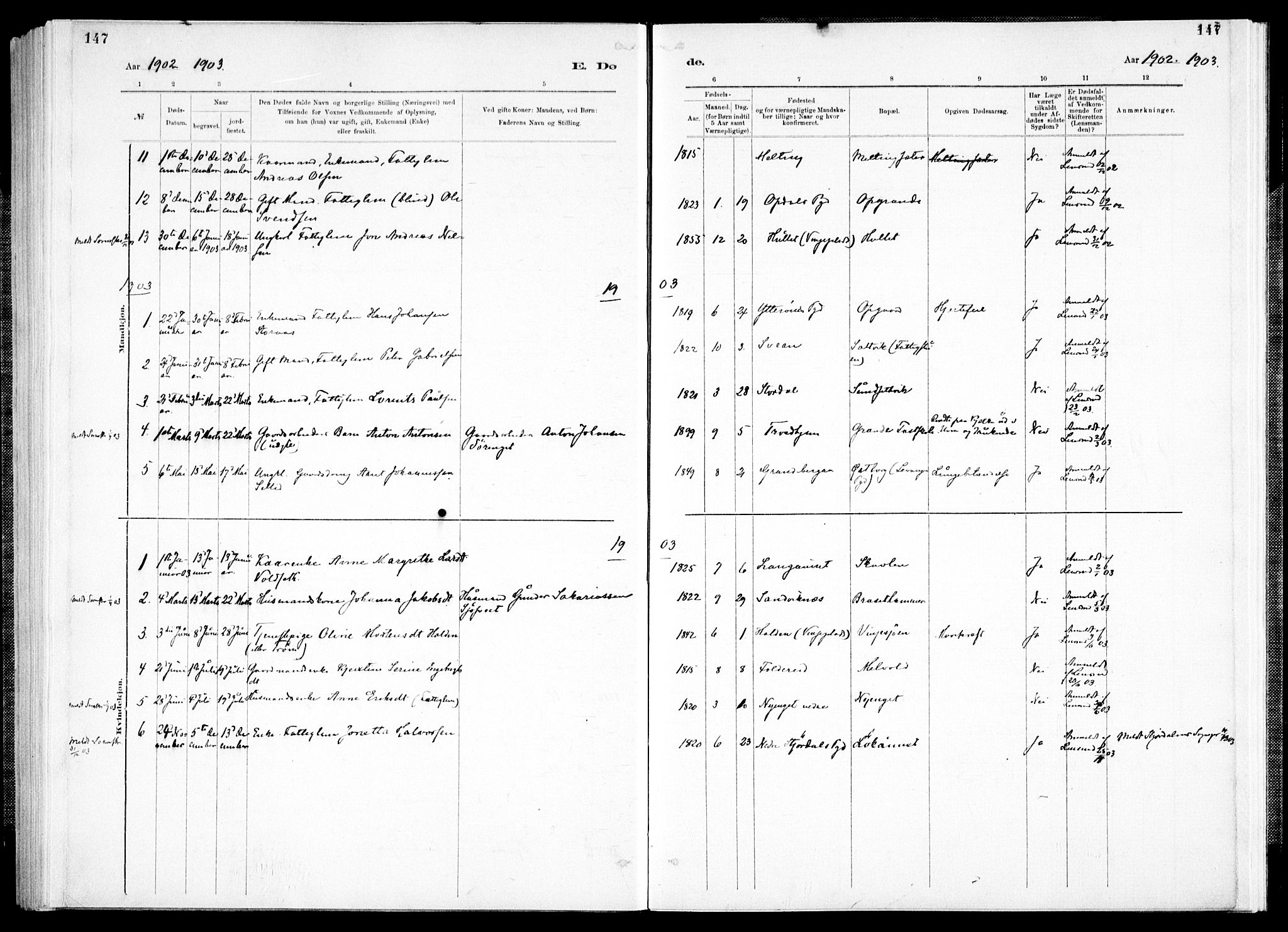 Ministerialprotokoller, klokkerbøker og fødselsregistre - Nord-Trøndelag, SAT/A-1458/733/L0325: Parish register (official) no. 733A04, 1884-1908, p. 147